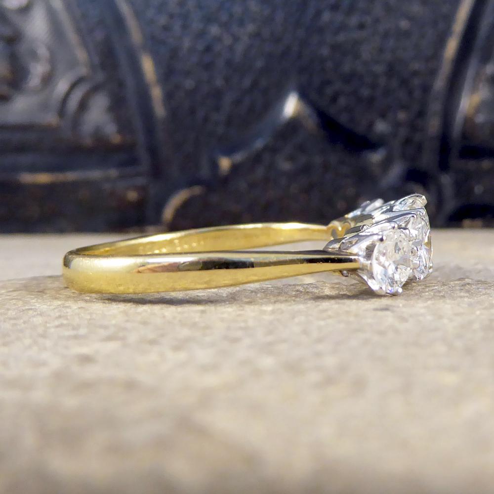 Edwardian Vintage 2.15 Carat Five-Stone Diamond Ring Large in Size in 18 Carat Gold