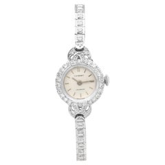 Vintage 2.16 Carat Diamond, Platinum and 18k White Gold Ladies Watch Circa 1940