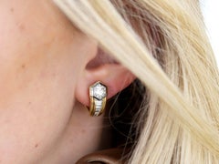 Vintage 2.17 Carat Diamond and Yellow Gold Earrings, circa 1950