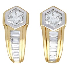 Orecchini vintage in oro giallo e diamanti da 2,17 carati, circa 1950