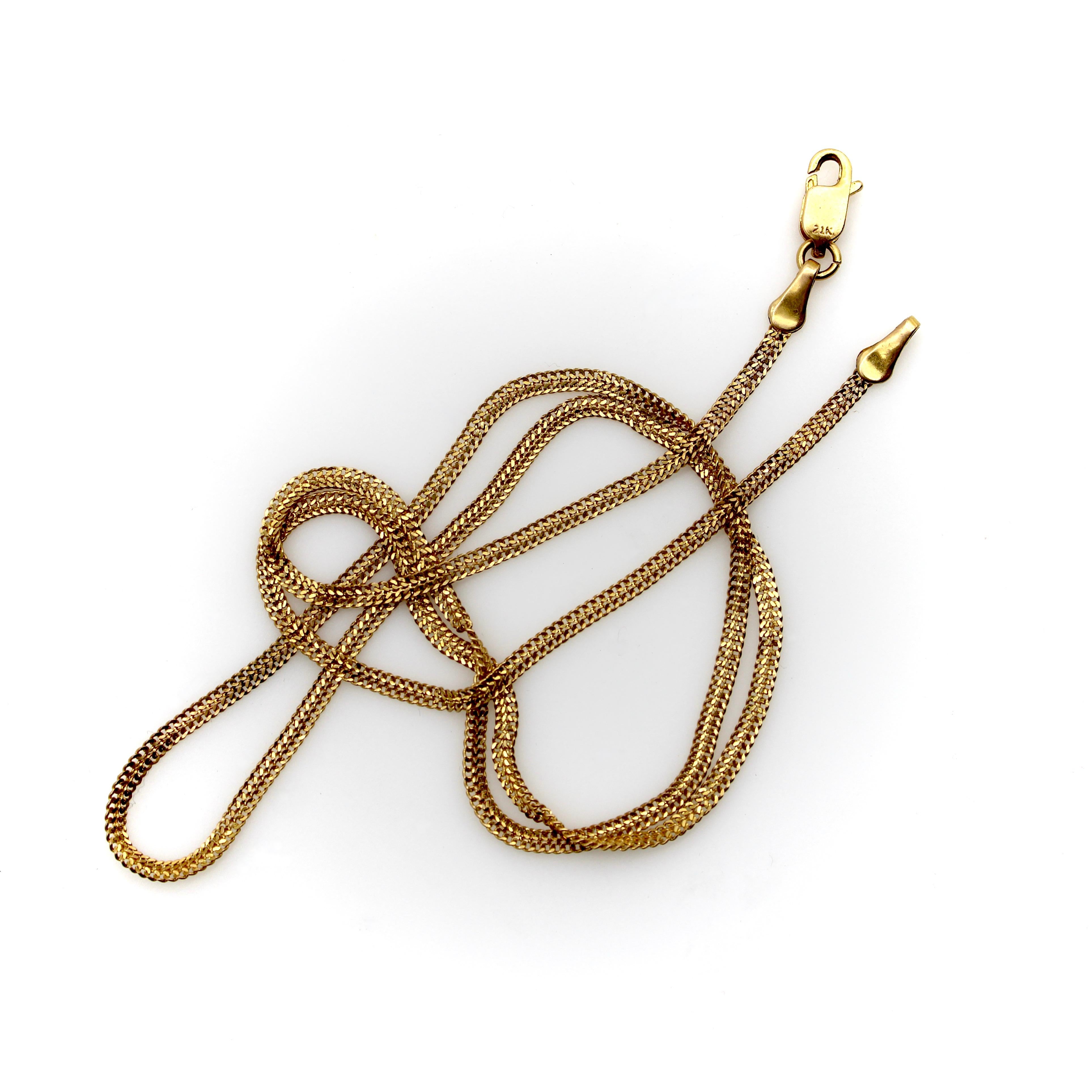 Moderne Vintage 21K Gold Delicate Ribbonlike Chain (Chaîne délicate en forme de ruban)  en vente