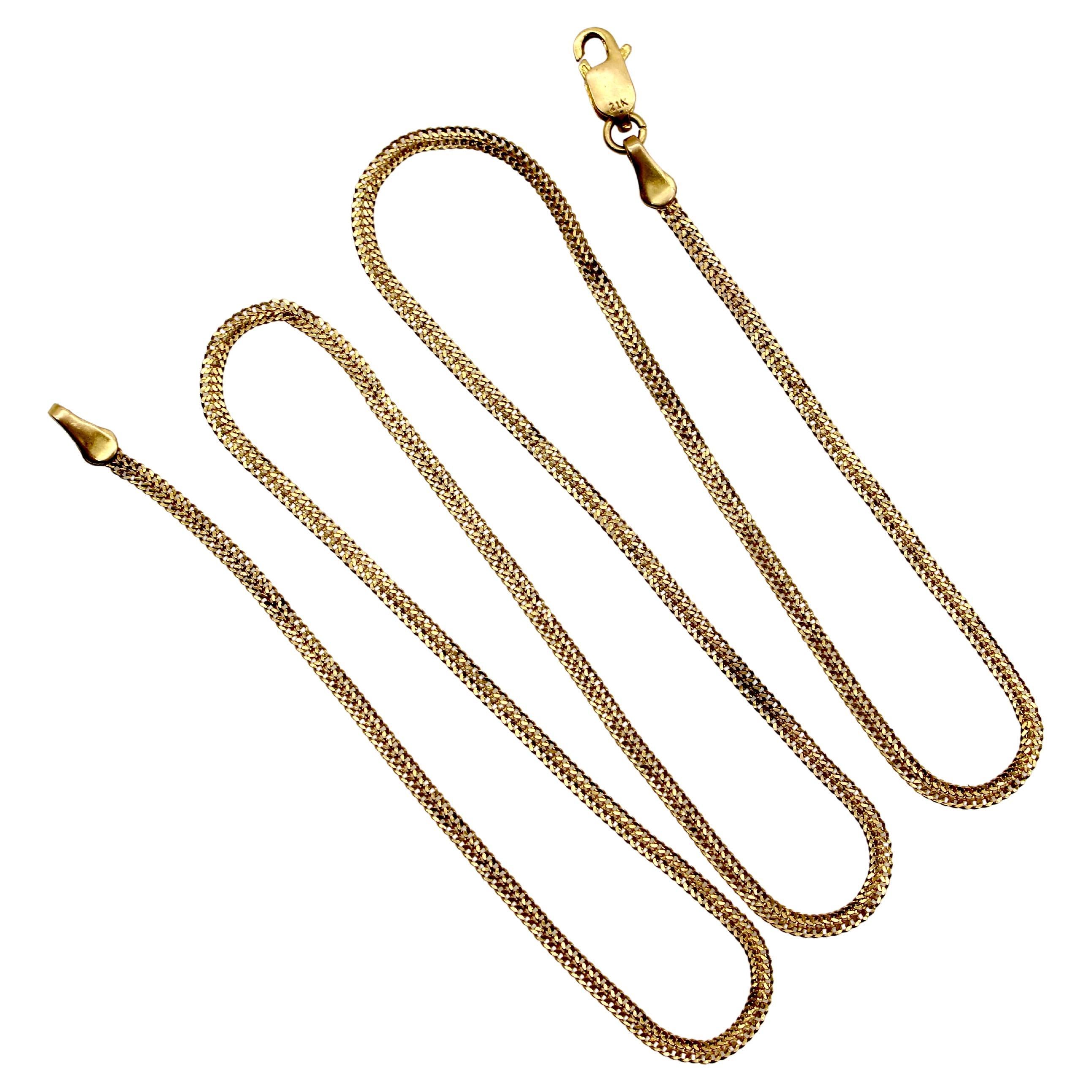 Vintage 21K Gold Delicate Ribbonlike Chain (Chaîne délicate en forme de ruban) 