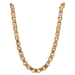 Antique 21KT Yellow Gold Book Link Chain