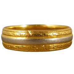 Vintage 22 Carat Gold and Platinum Wedding Band