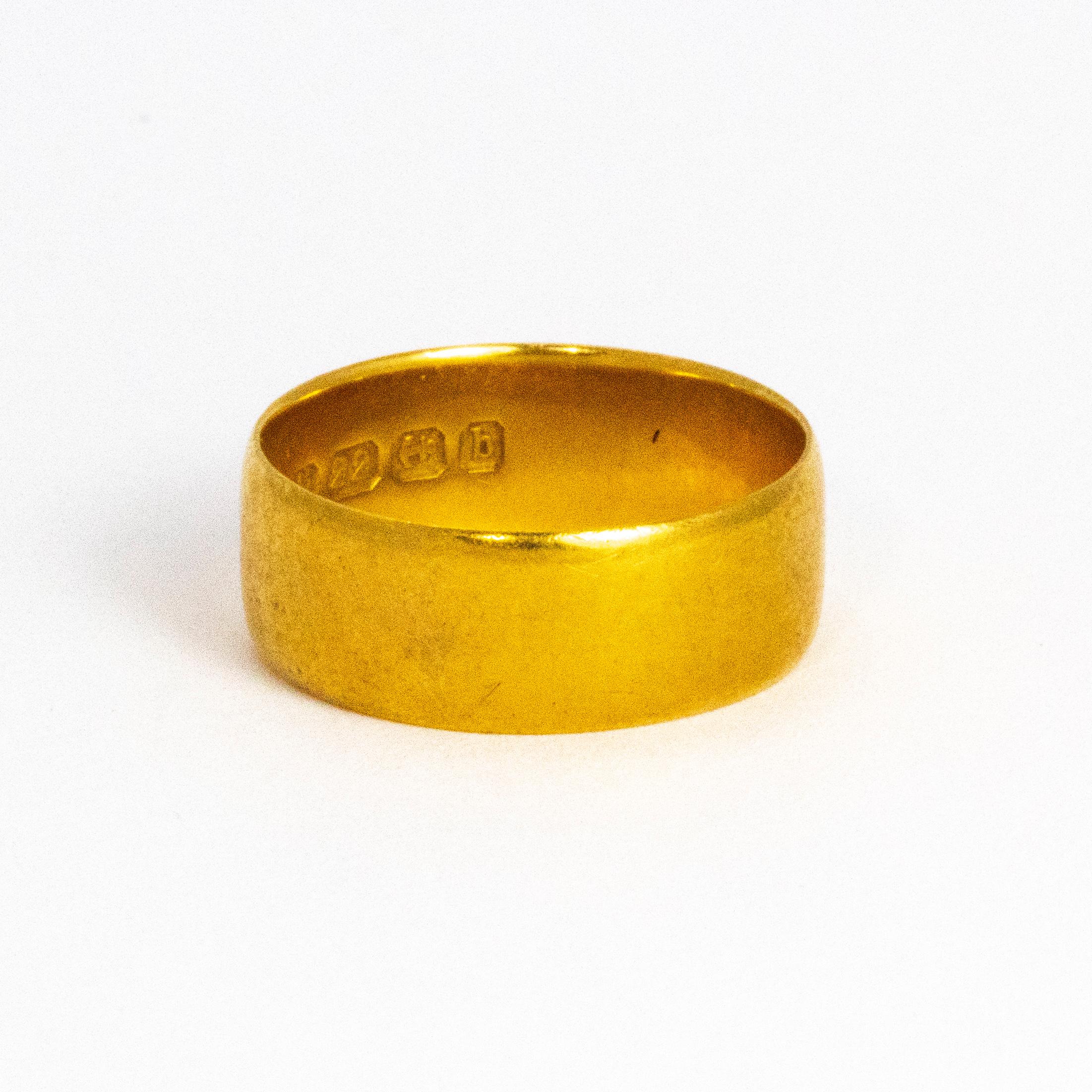 Modern Vintage 22 Carat Gold Band