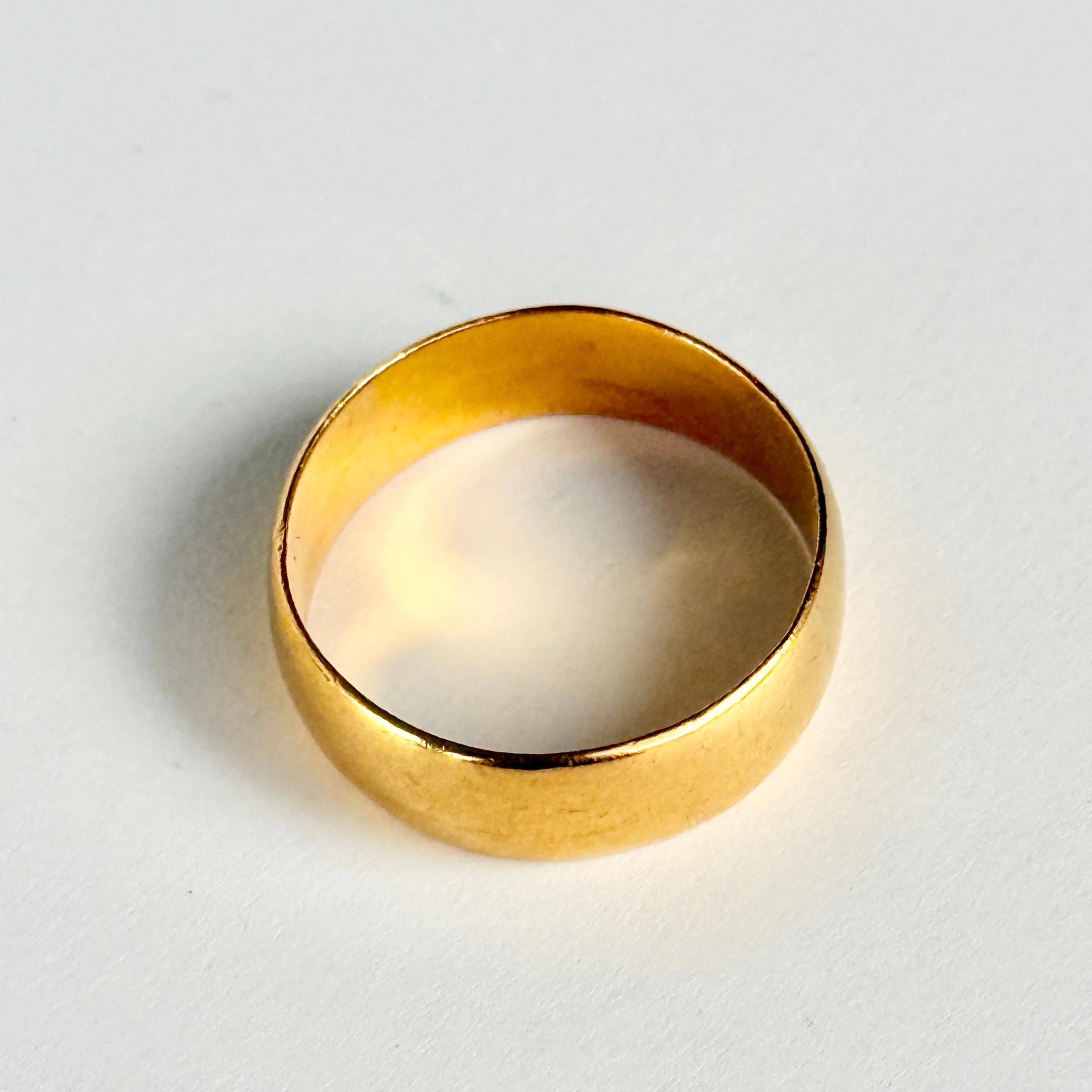 Modern Vintage 22 Carat Gold Band For Sale