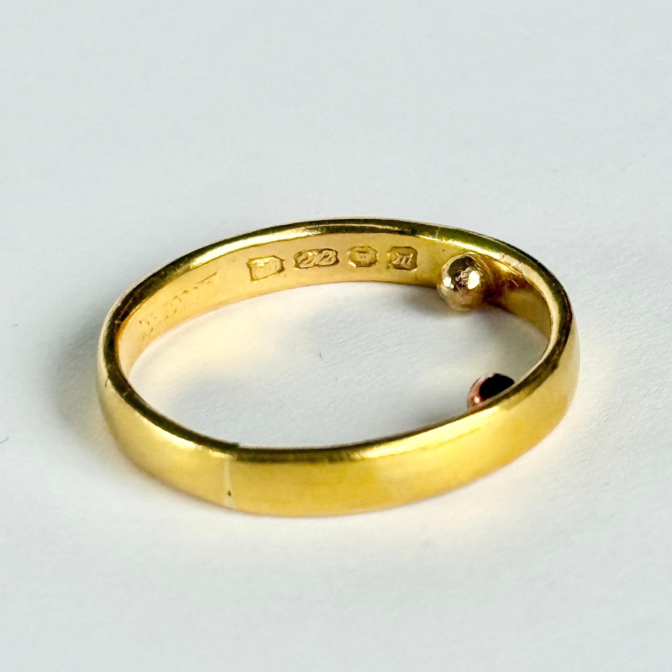 Anillo vintage de oro de 22 quilates Moderno en venta