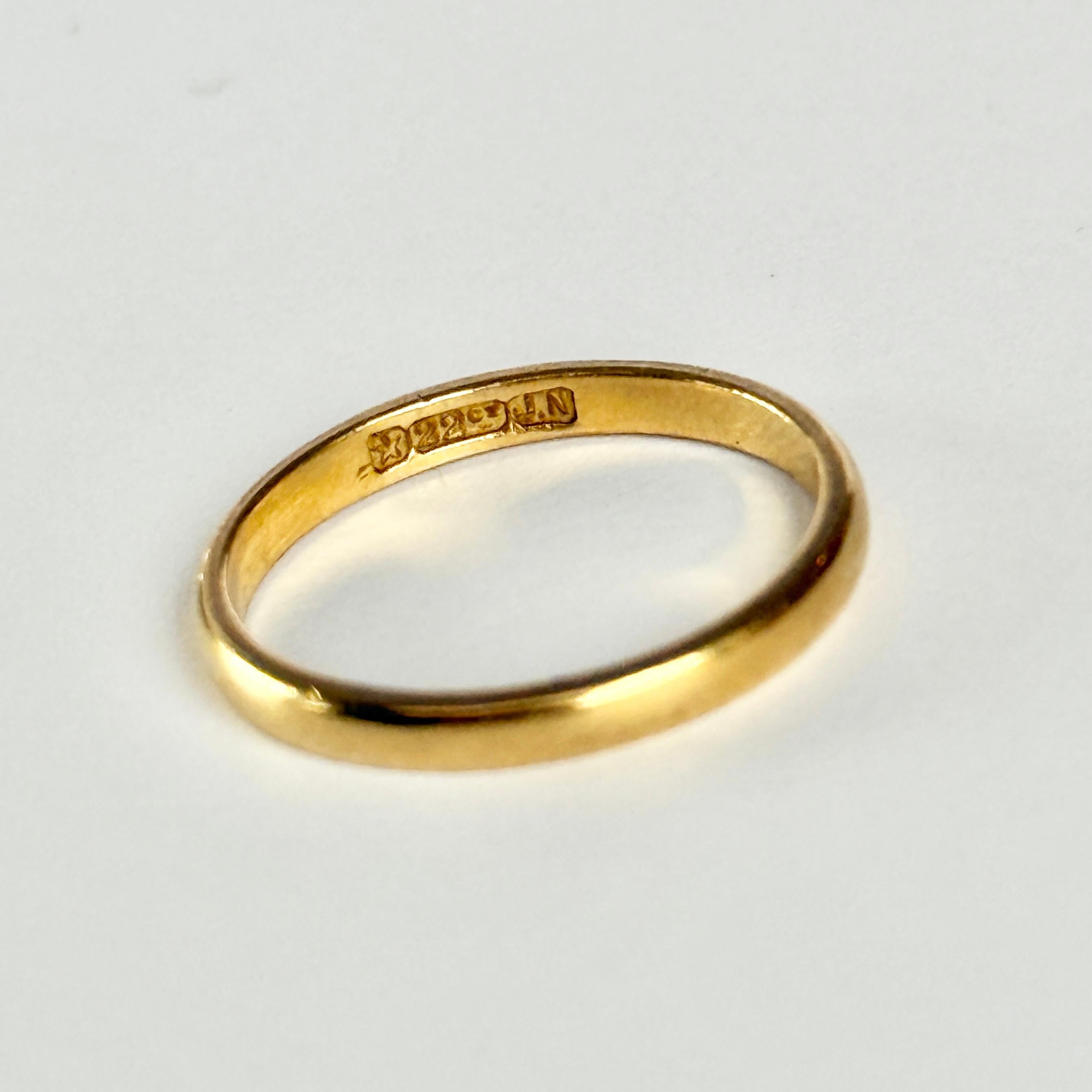 Modern Vintage 22 Carat Gold Band For Sale