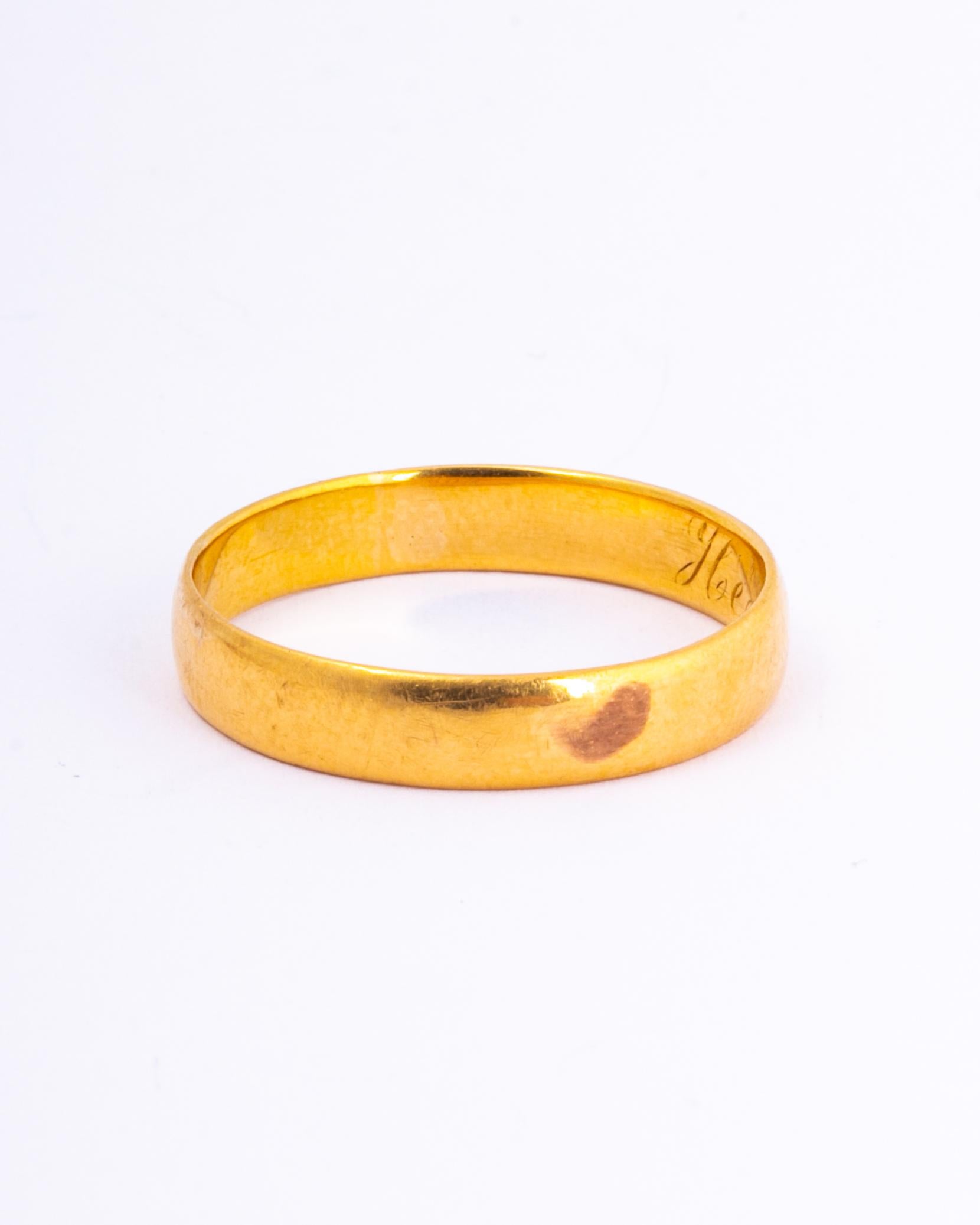 Vintage 22 Carat Gold Band In Good Condition In Chipping Campden, GB