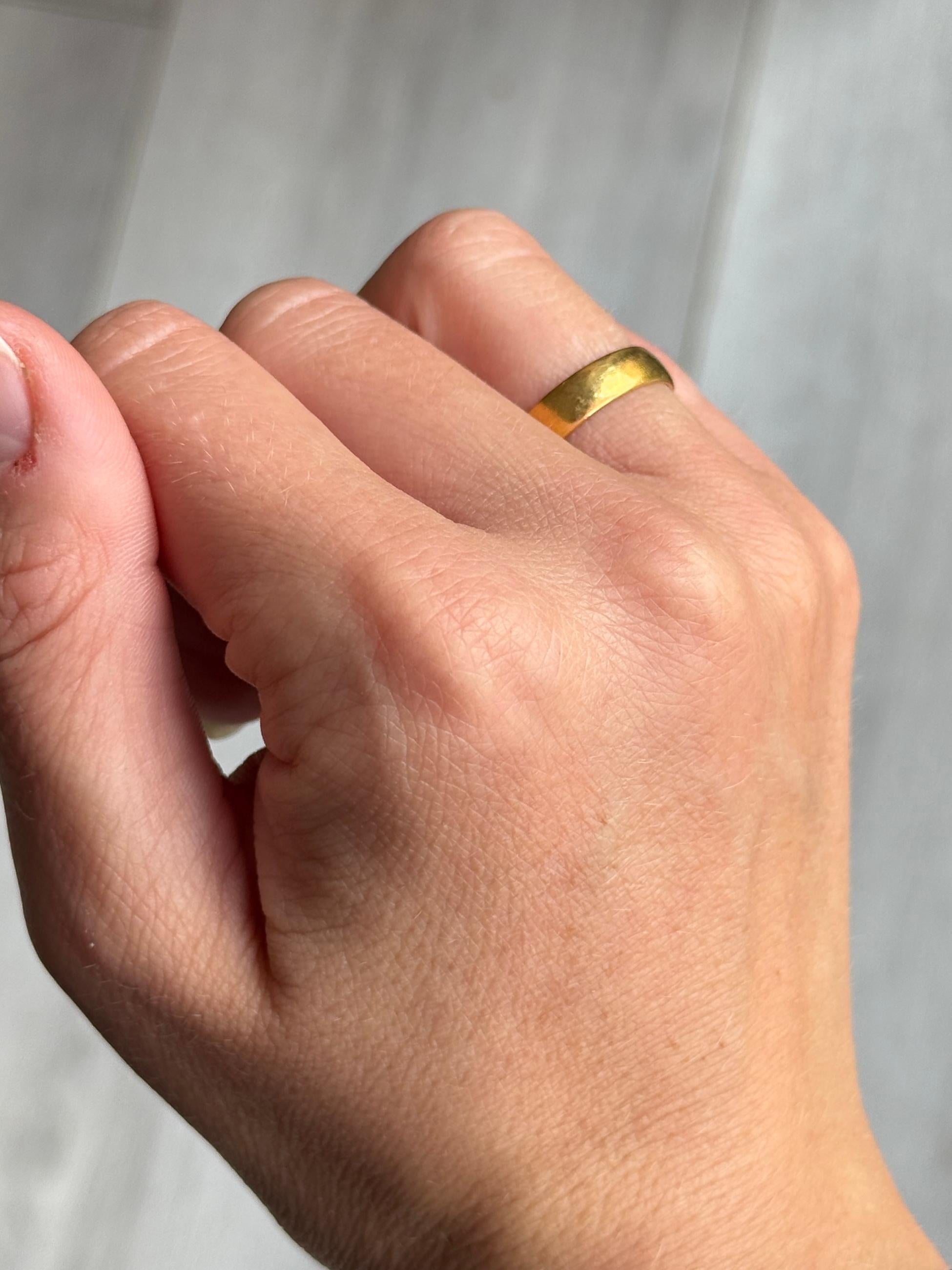 da uomo o donna Fascia d'oro vintage da 22 carati in vendita