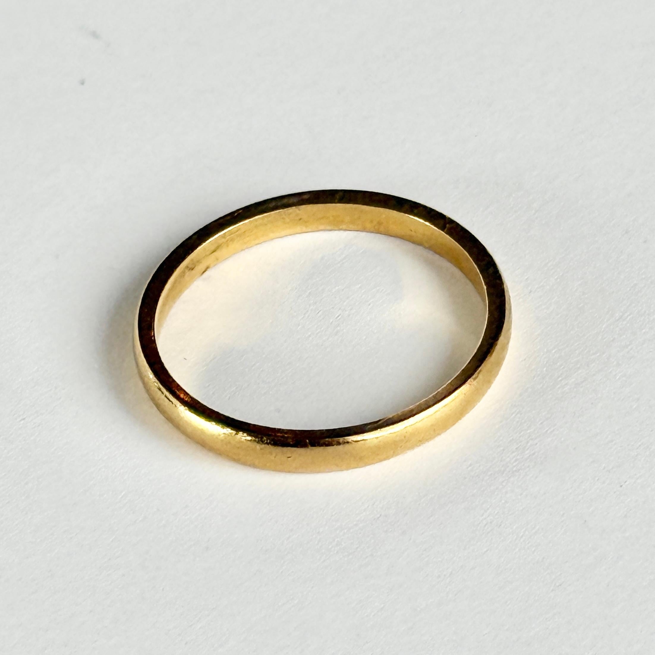 Women's or Men's Vintage 22 Carat Gold Band For Sale