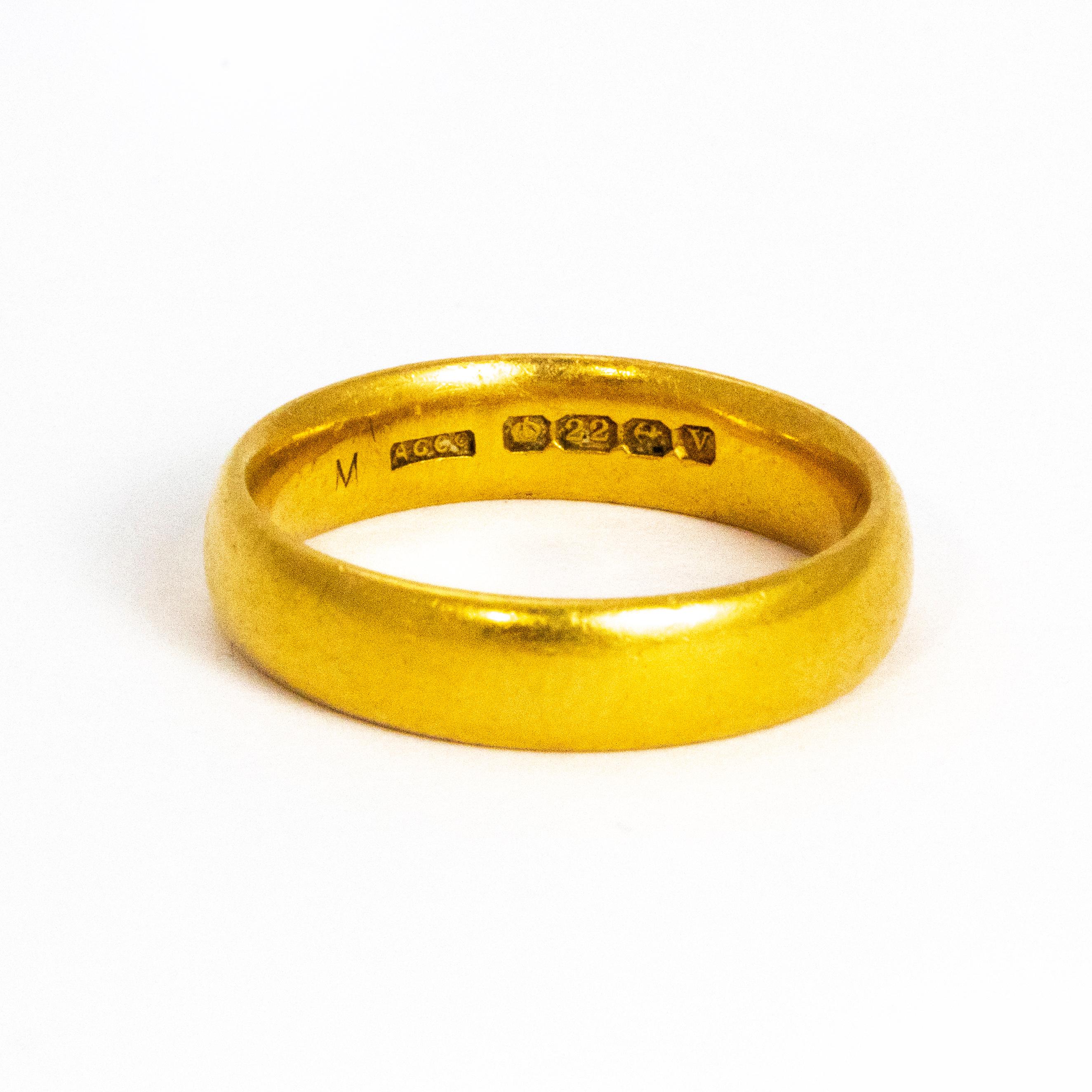 antique 22 carat gold wedding band