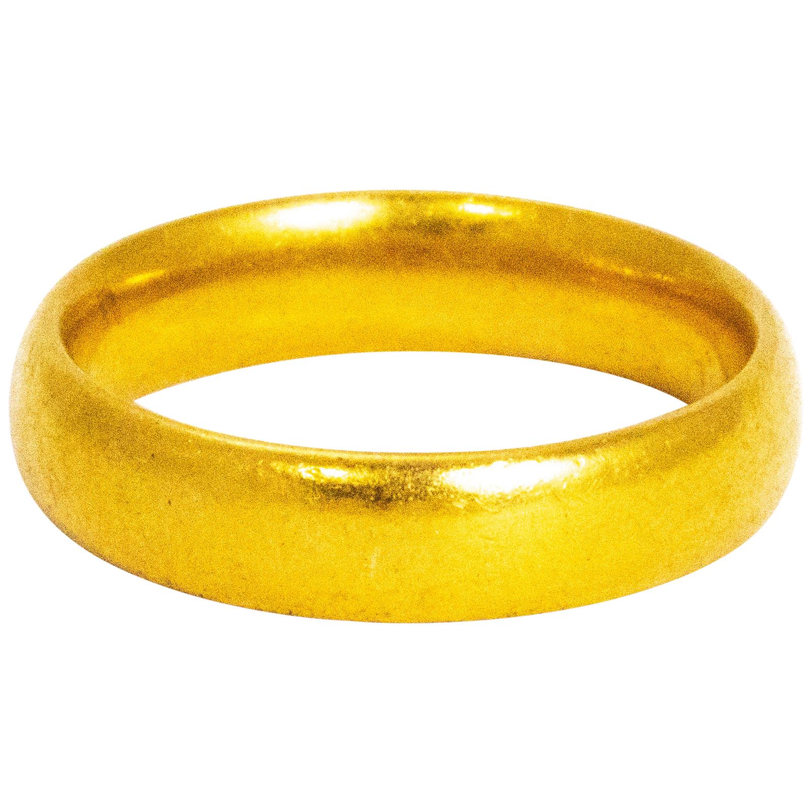 22K Gold Wedding Band Ring For Men - 235-GR7450 in 1.950 Grams