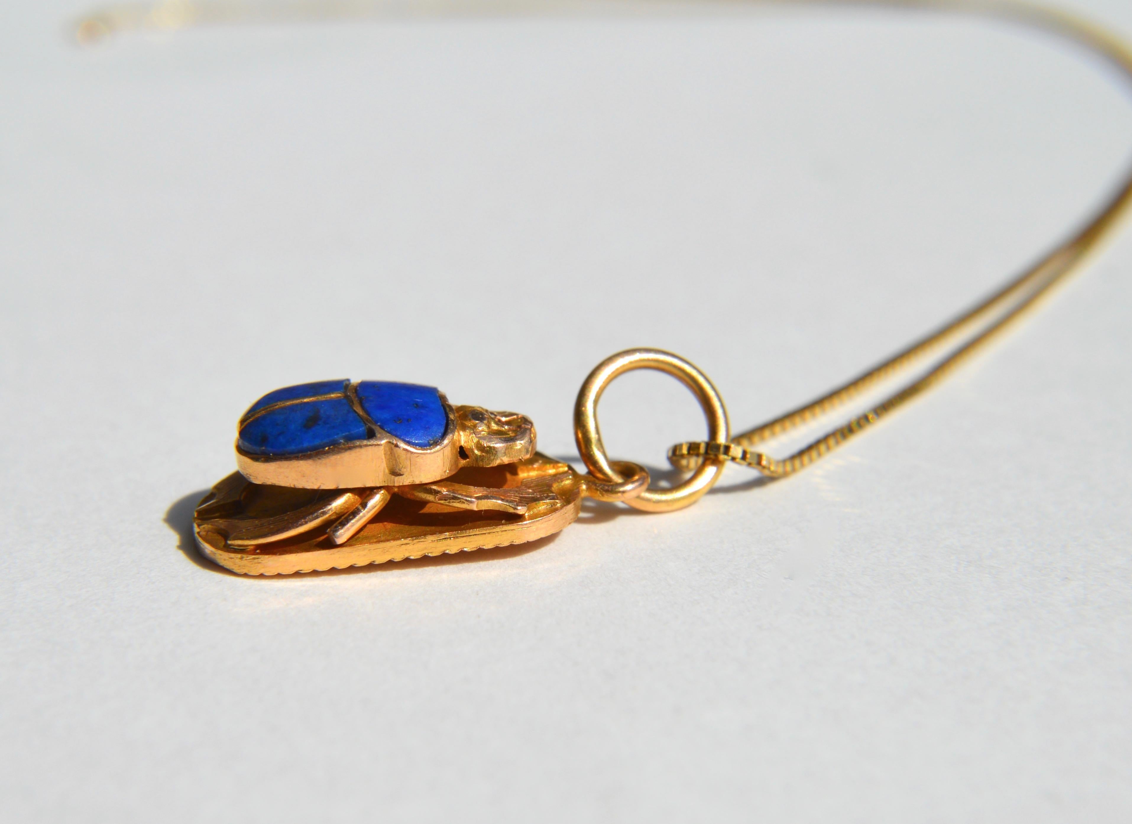 gold scarab beetle pendant