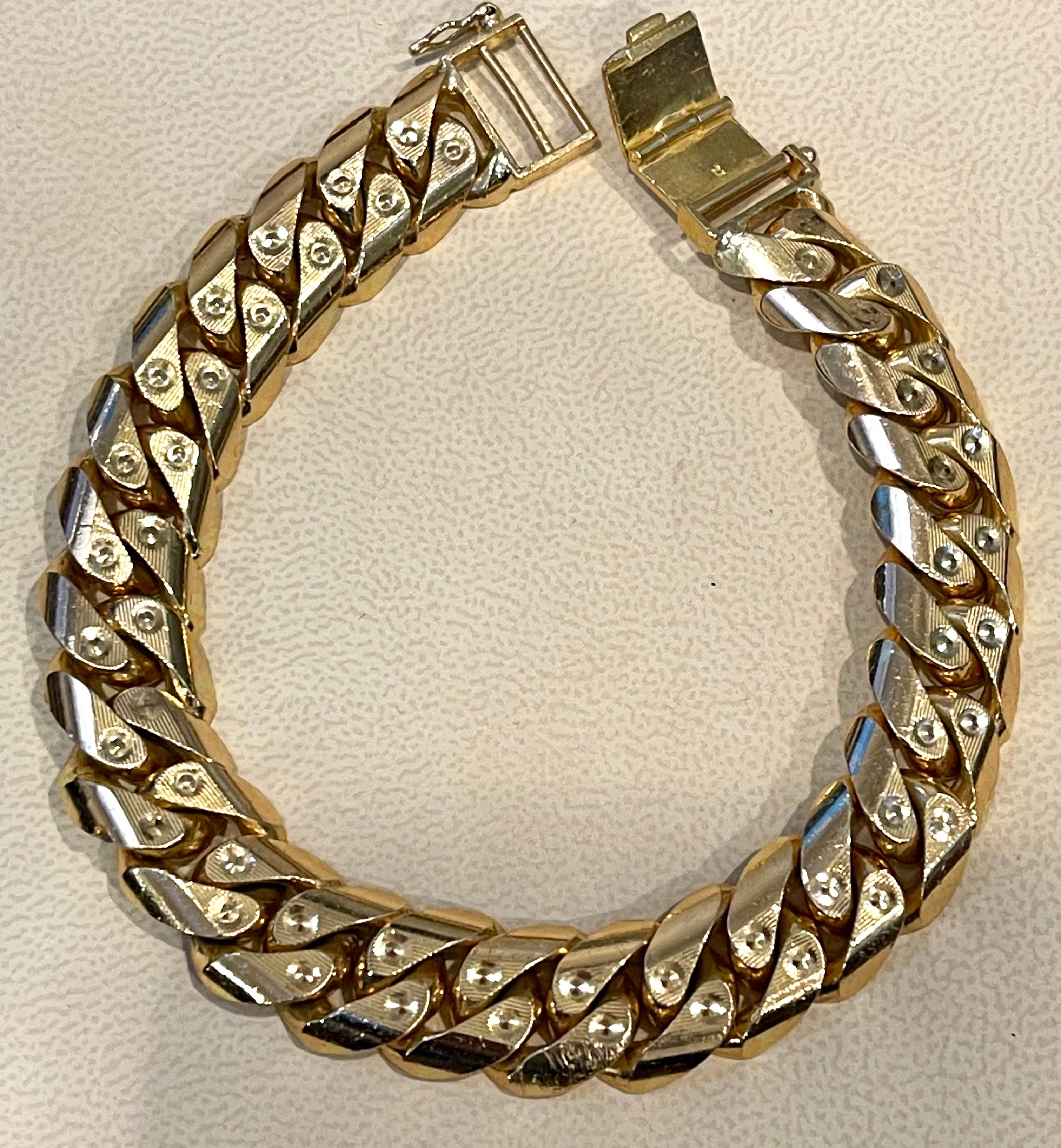 Vintage 22 Karat Yellow Gold 102.1 Gm Cuban link Bracelet Unisex For Sale 6