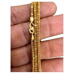 Collar Vintage de Oro Amarillo de 22 Kilates de 10,5 Gm, 2 mm de ancho, 20 " de largo