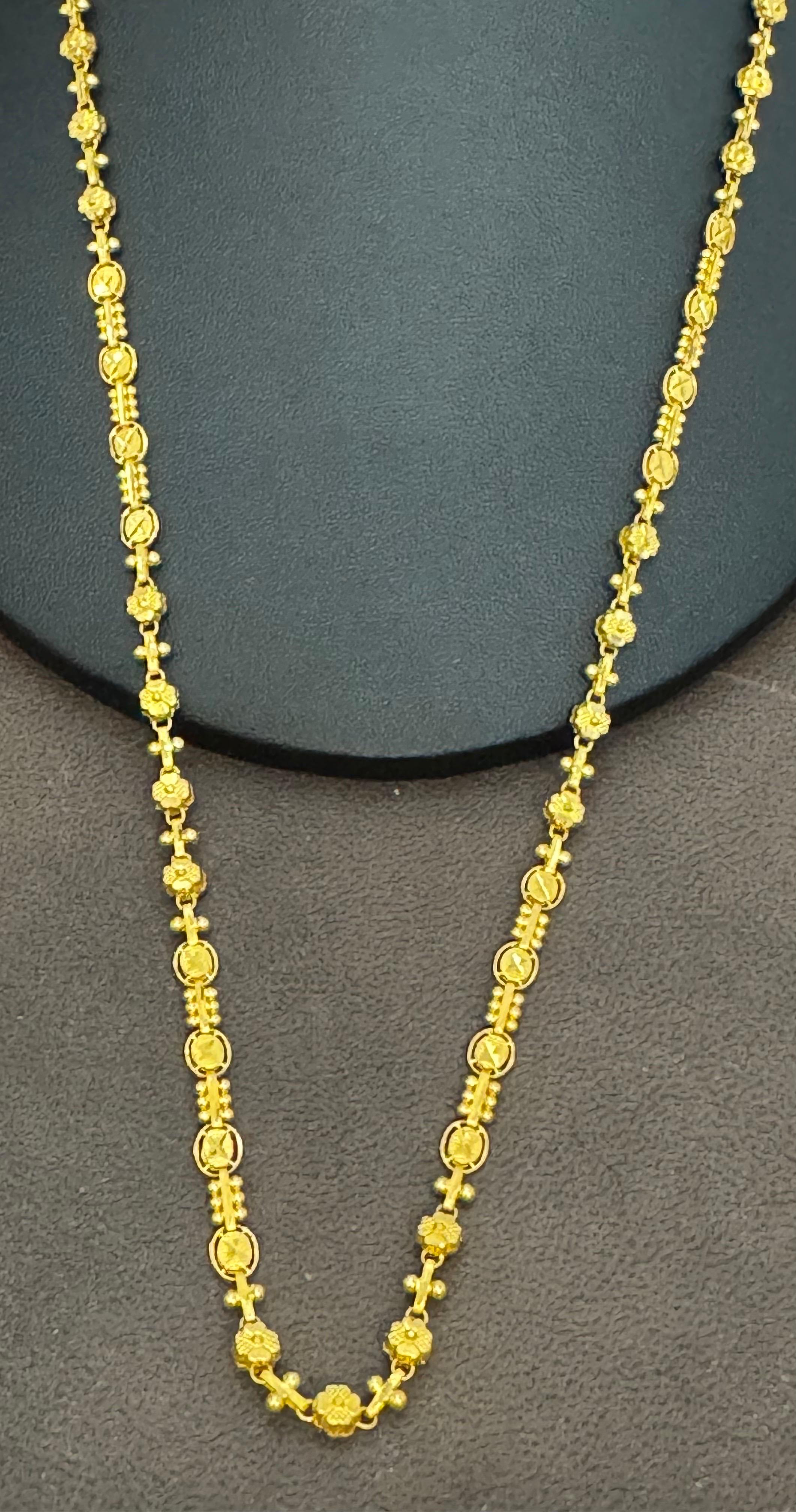 Collar Vintage de Oro Amarillo de 22 Kilates de 15,8 Gm, 4,6 mm de ancho y 24 