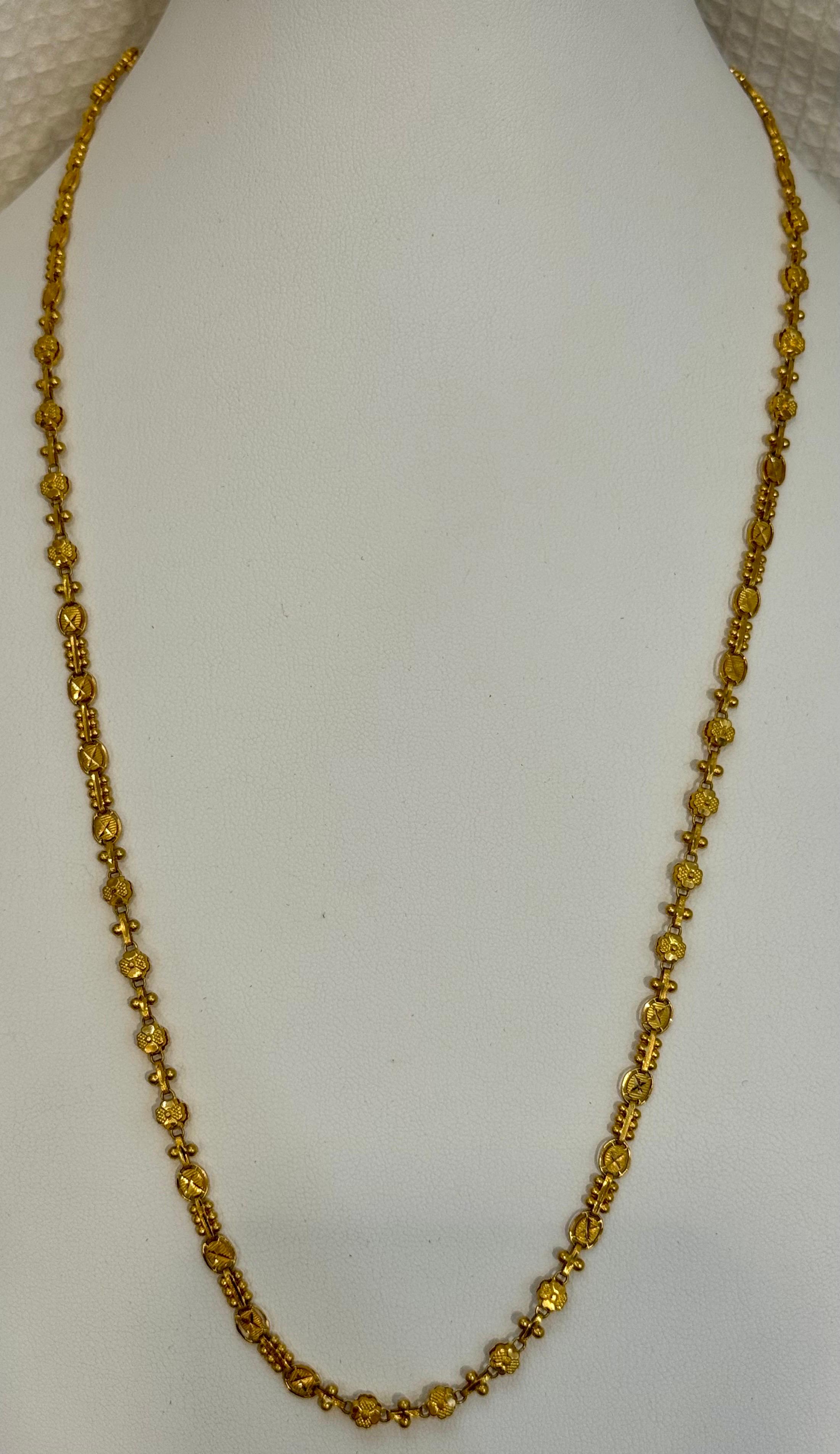 Collar Vintage de Oro Amarillo de 22 Kilates de 15,8 Gm, 4,6 mm de ancho y 24 