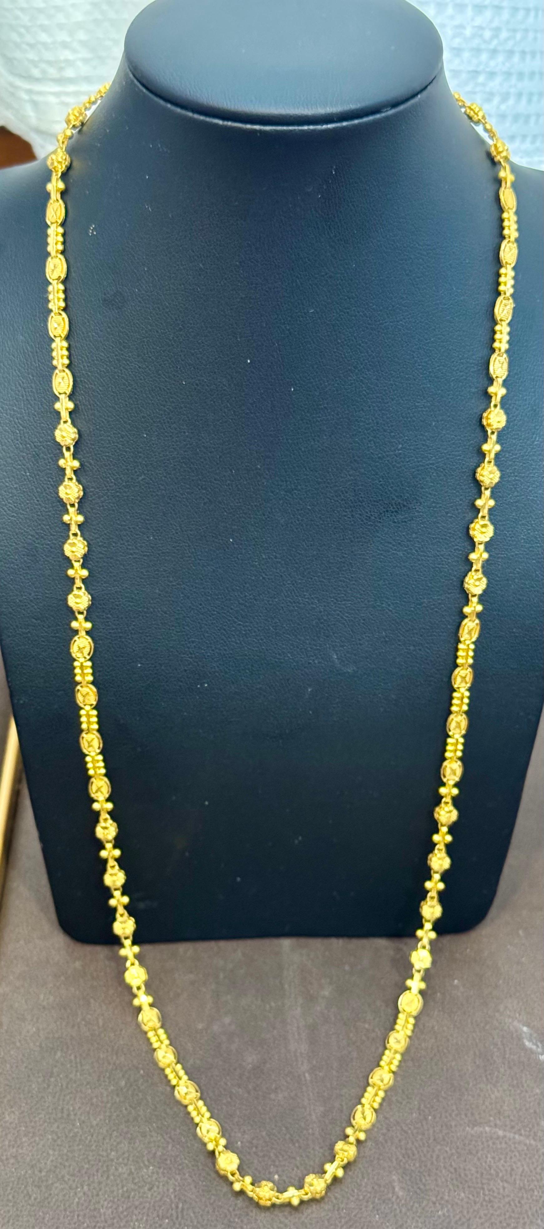 Collar Vintage de Oro Amarillo de 22 Kilates de 15,8 Gm, 4,6 mm de ancho y 24 