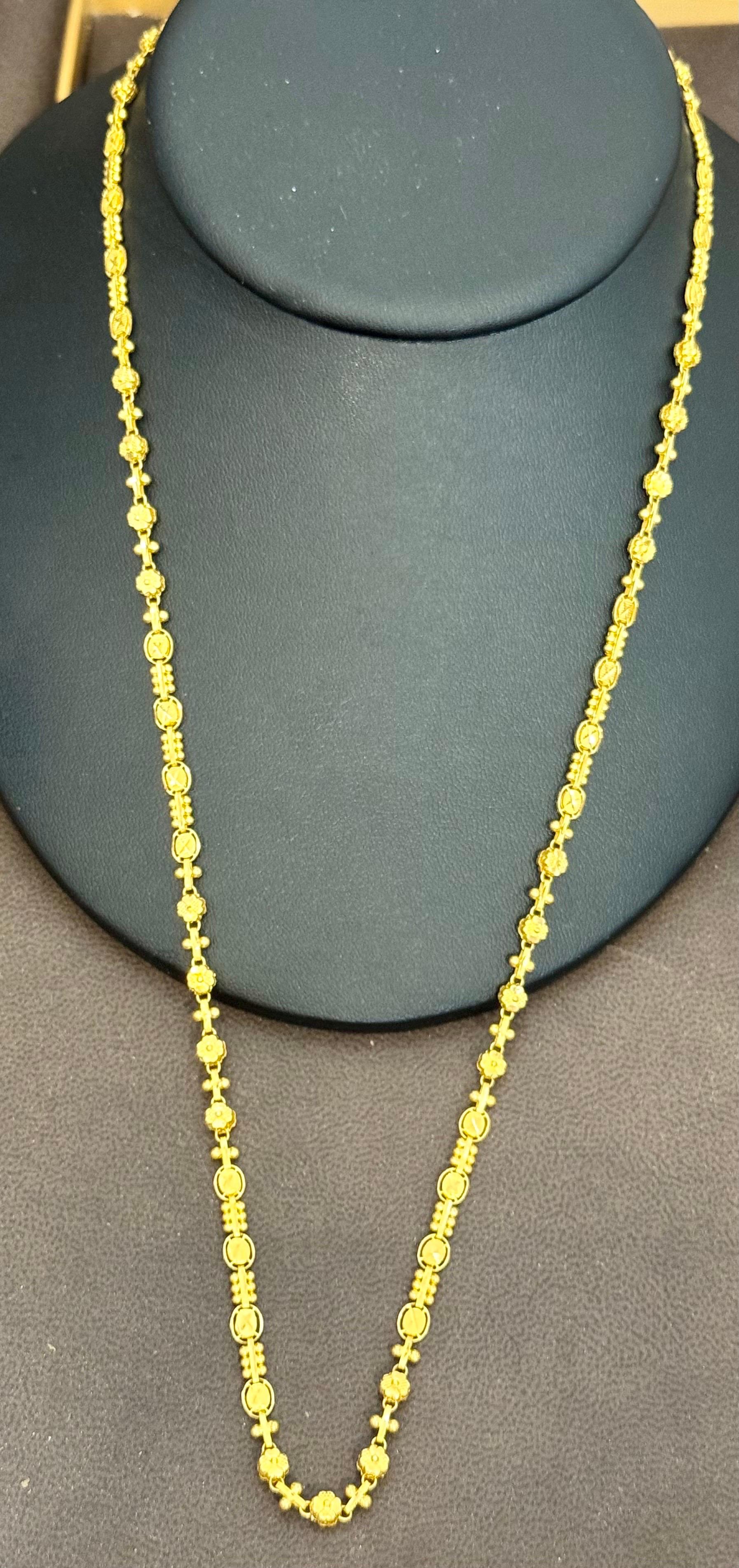Collar Vintage de Oro Amarillo de 22 Kilates de 15,8 Gm, 4,6 mm de ancho y 24 