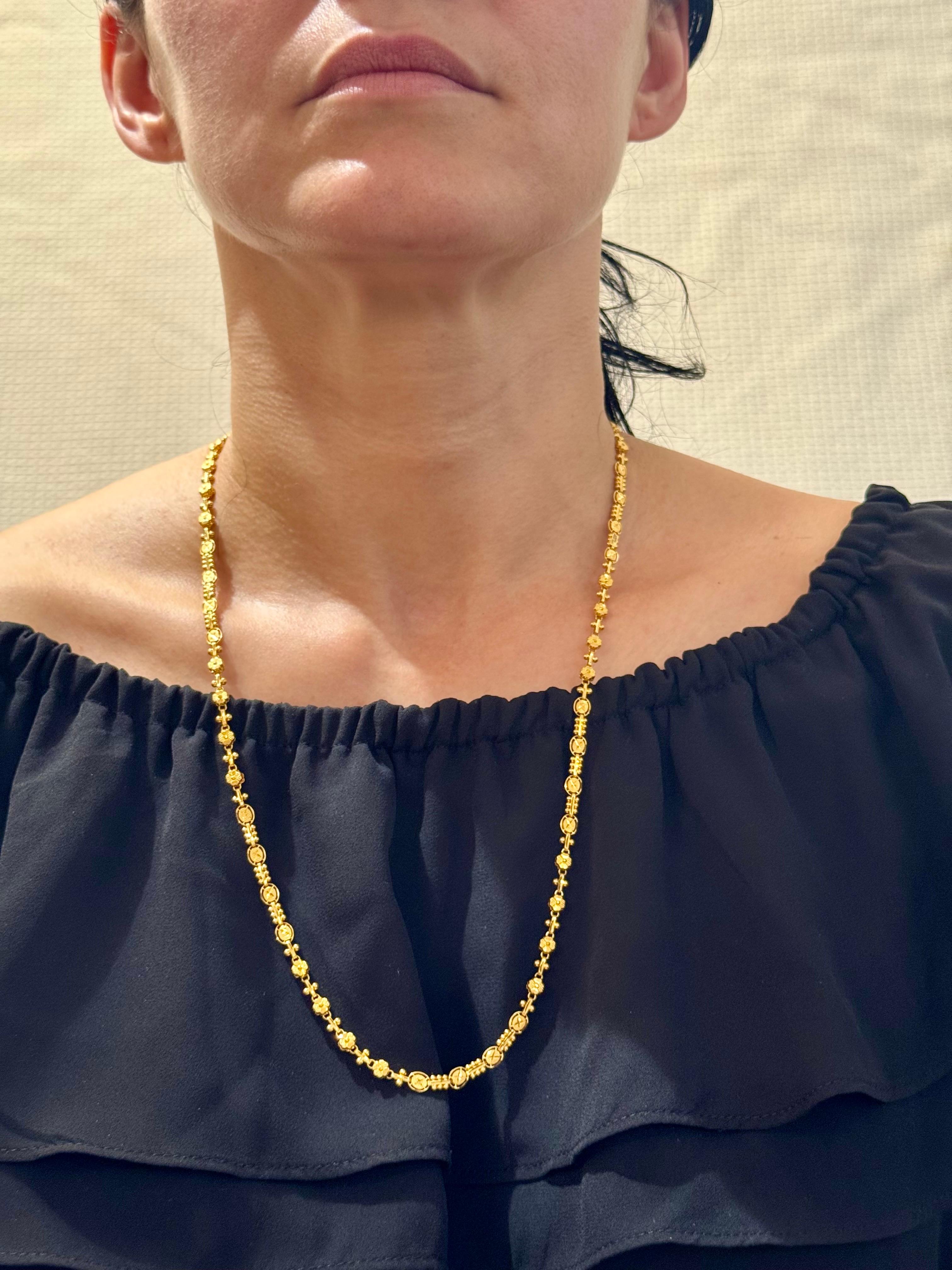 Collar Vintage de Oro Amarillo de 22 Kilates de 15,8 Gm, 4,6 mm de ancho y 24 