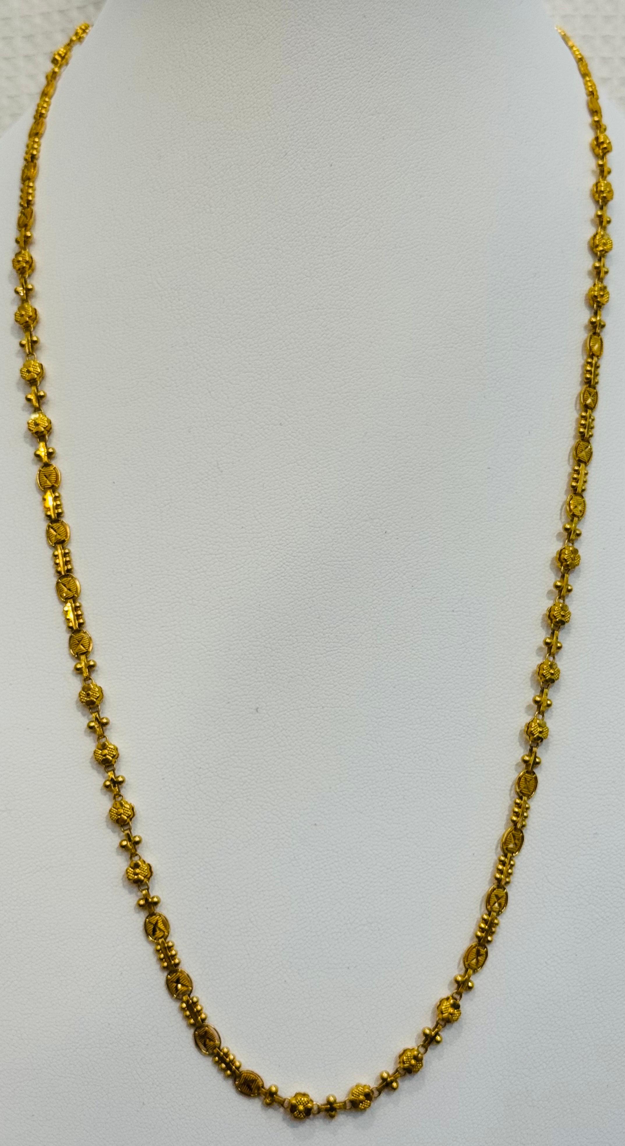 Collar Vintage de Oro Amarillo de 22 Kilates de 15,8 Gm, 4,6 mm de ancho y 24 