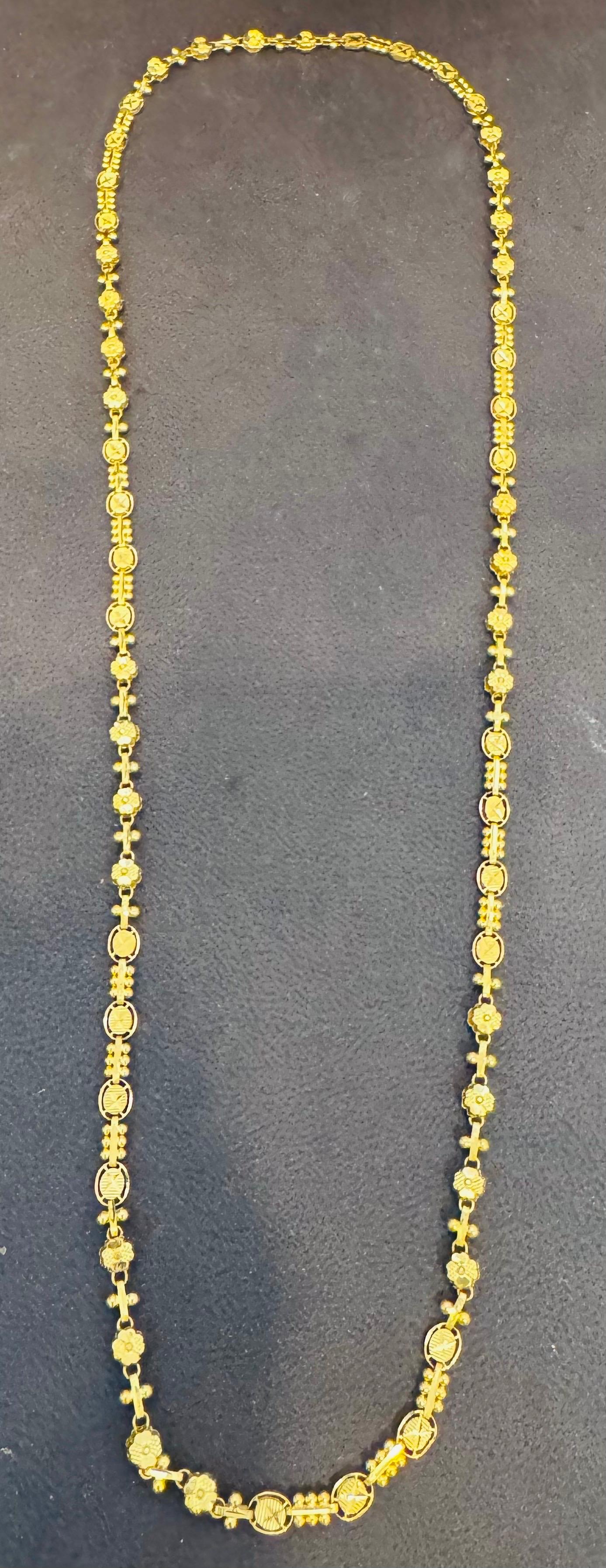Collar Vintage de Oro Amarillo de 22 Kilates de 15,8 Gm, 4,6 mm de ancho y 24 
