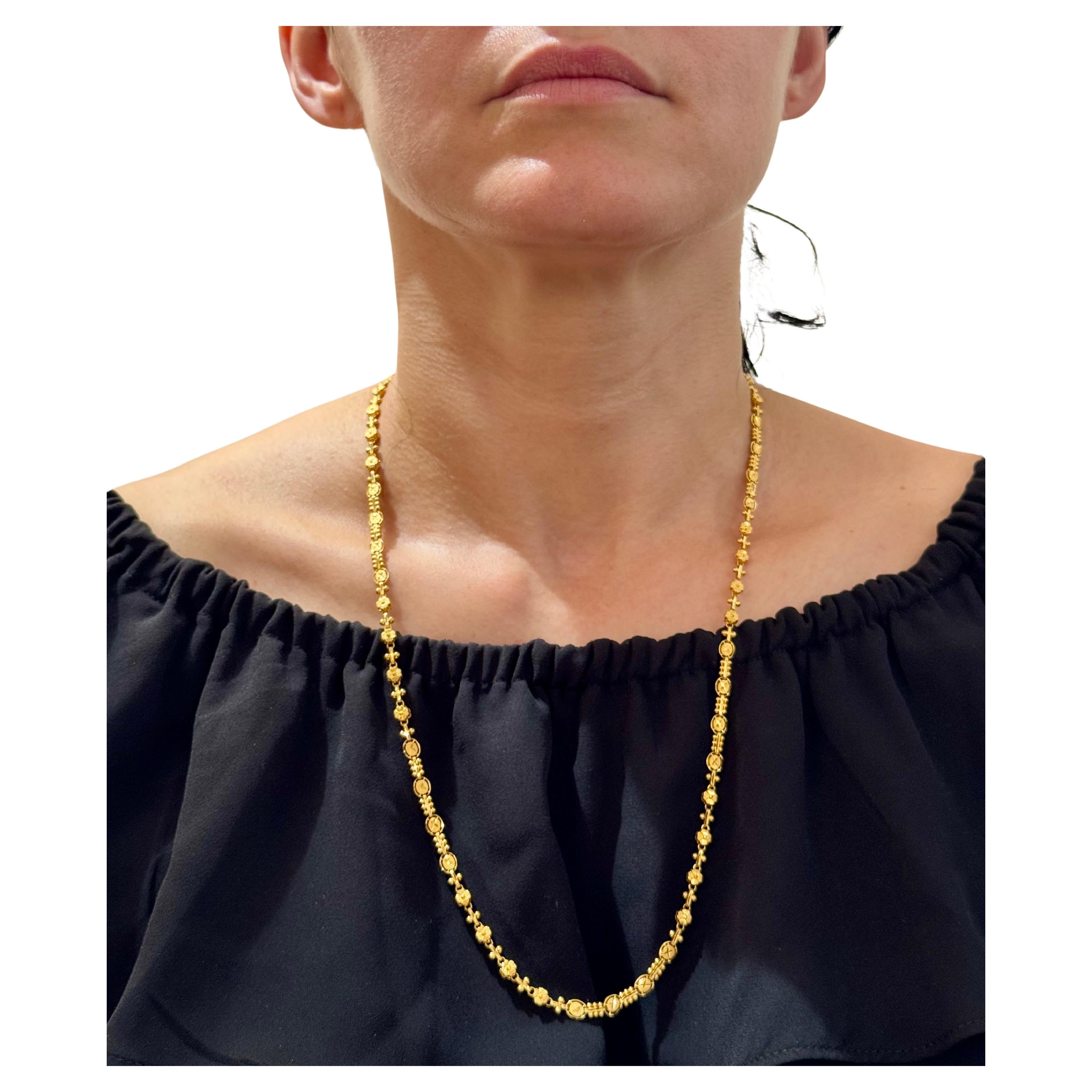 Collar Vintage de Oro Amarillo de 22 Kilates de 15,8 Gm, 4,6 mm de ancho y 24 " de largo