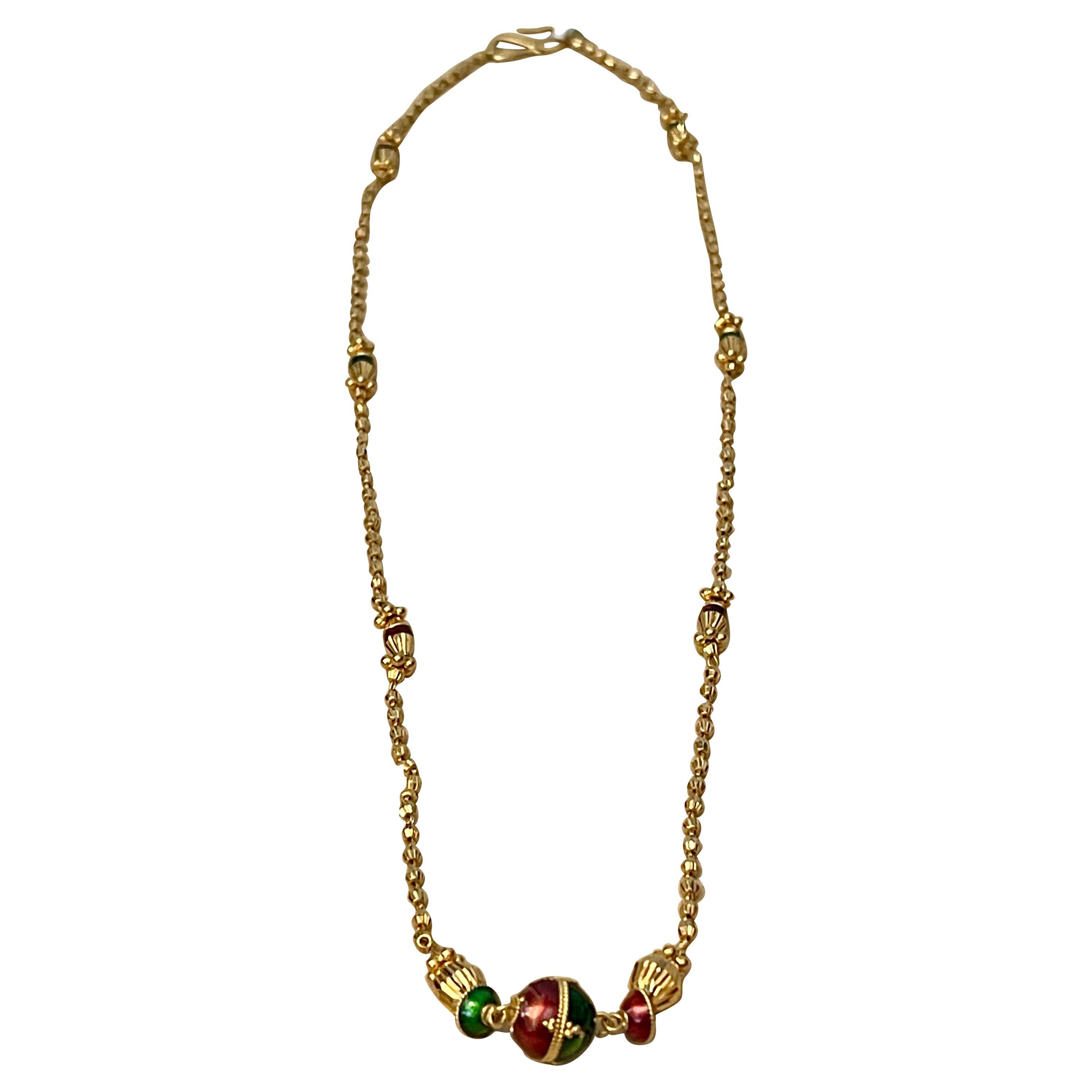 22 Karat Yellow Gold Lapis Necklace at 1stDibs