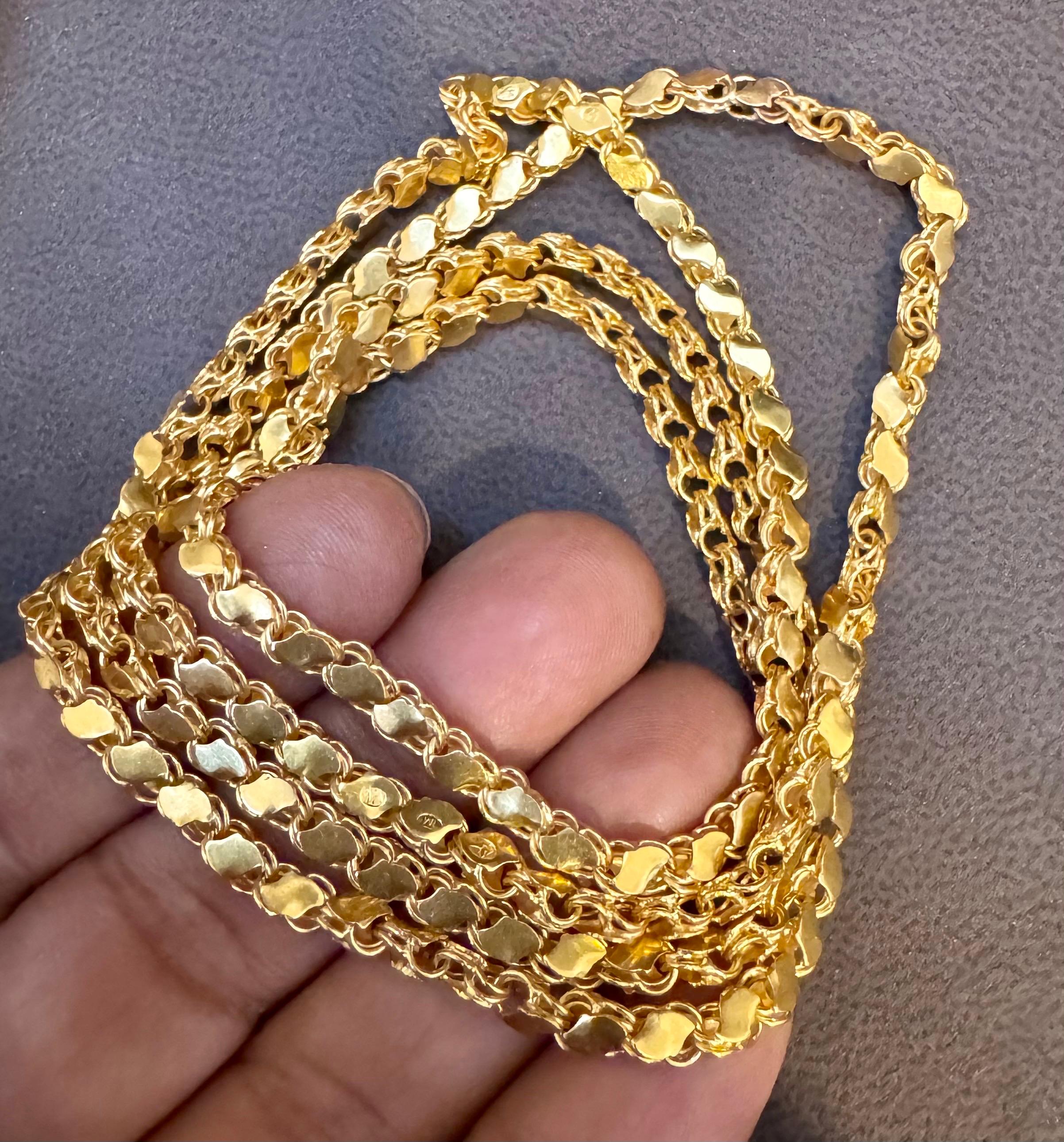 Collar vintage de oro amarillo de 22 quilates de 36,3 gm, 4,2 mm de ancho y 29 