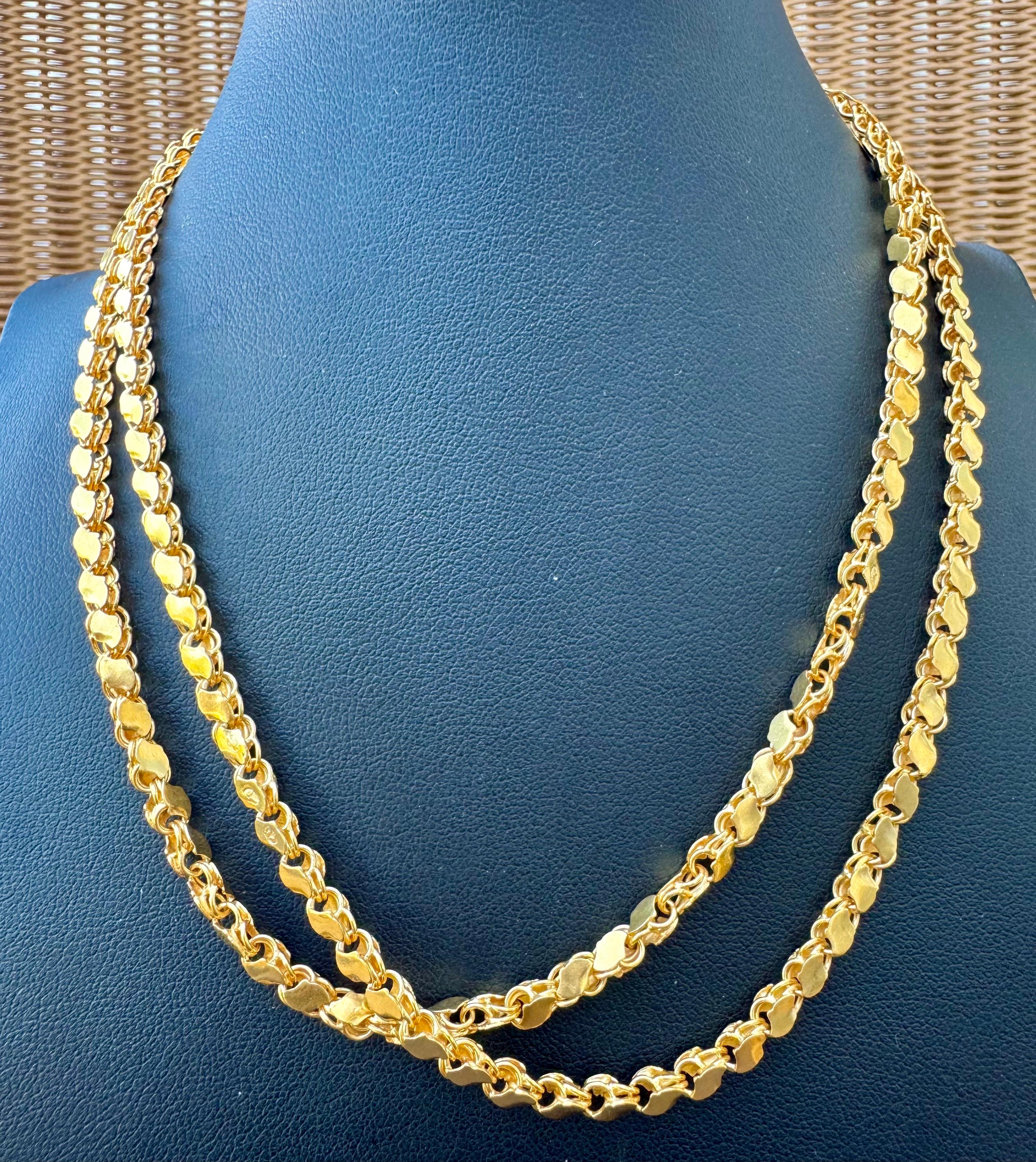 Collar vintage de oro amarillo de 22 quilates de 36,3 gm, 4,2 mm de ancho y 29 