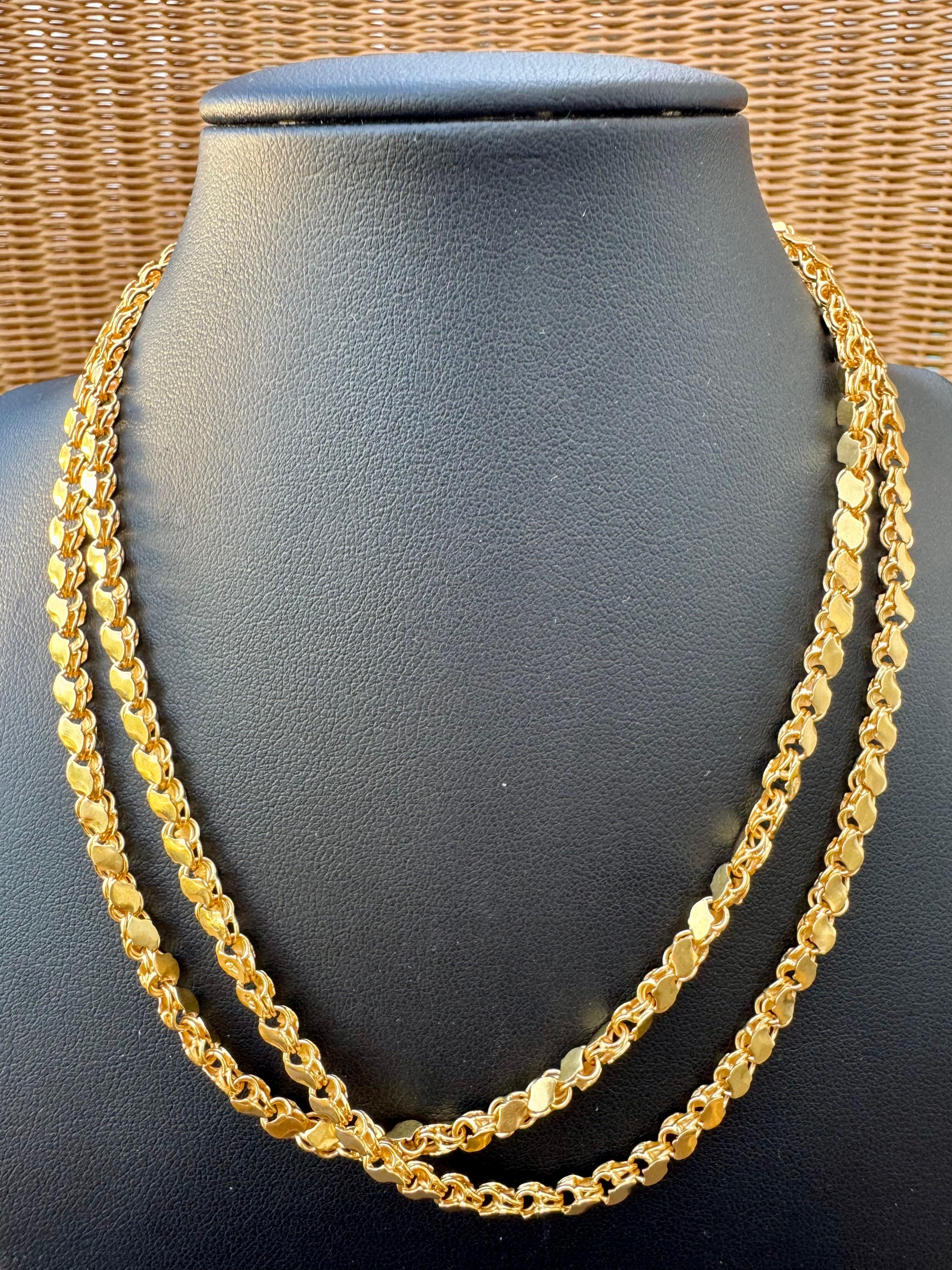 Collar vintage de oro amarillo de 22 quilates de 36,3 gm, 4,2 mm de ancho y 29 