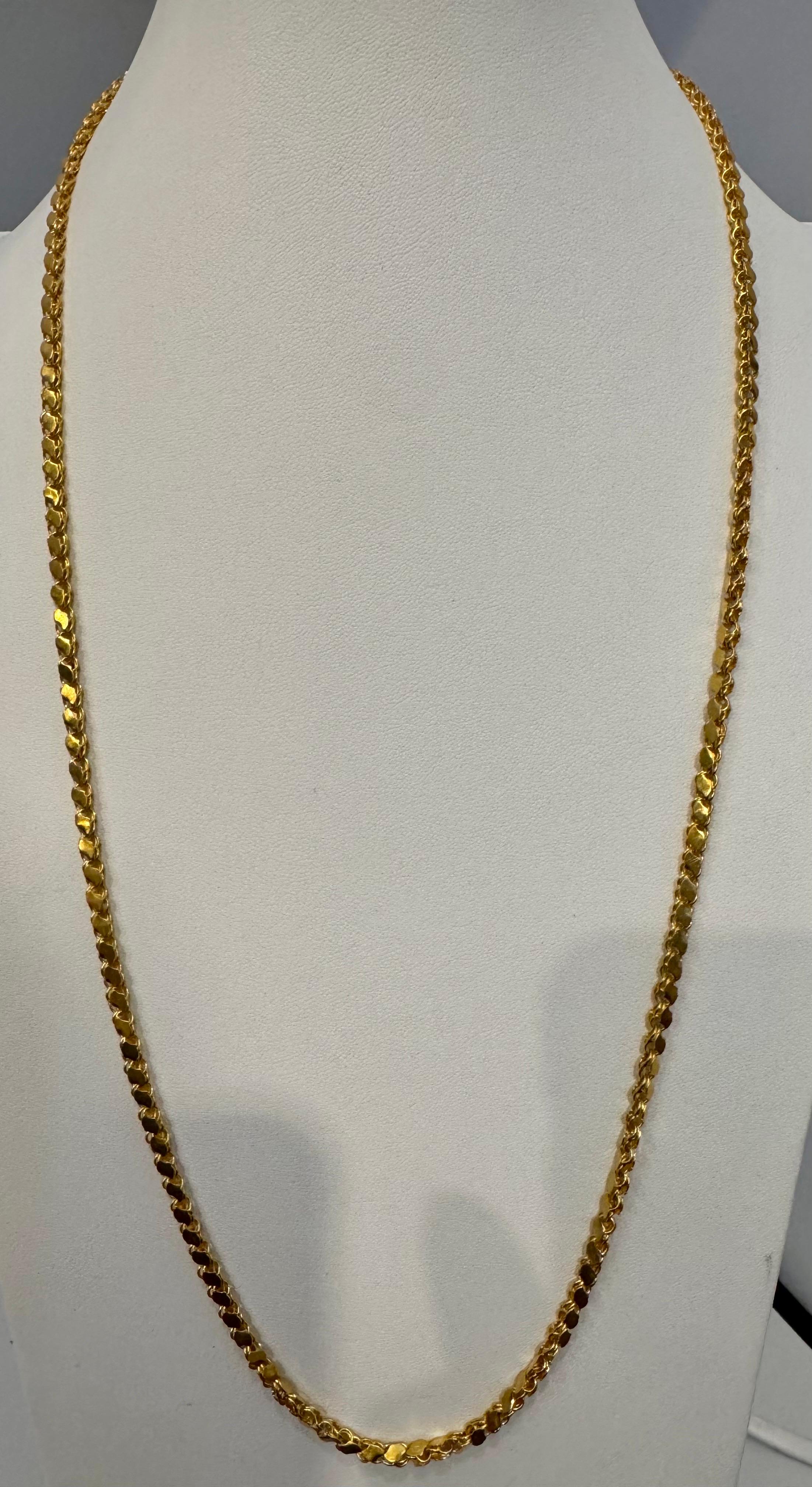 Collar vintage de oro amarillo de 22 quilates de 36,3 gm, 4,2 mm de ancho y 29 
