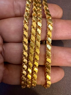 Collar vintage de oro amarillo de 22 quilates de 36,3 gm, 4,2 mm de ancho y 29 " de largo