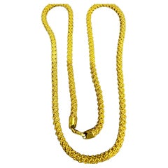 Vintage 22 Karat Yellow Gold 38 Gm, Mesh Chain, 4.76mm Wide Necklace, 22 " Long