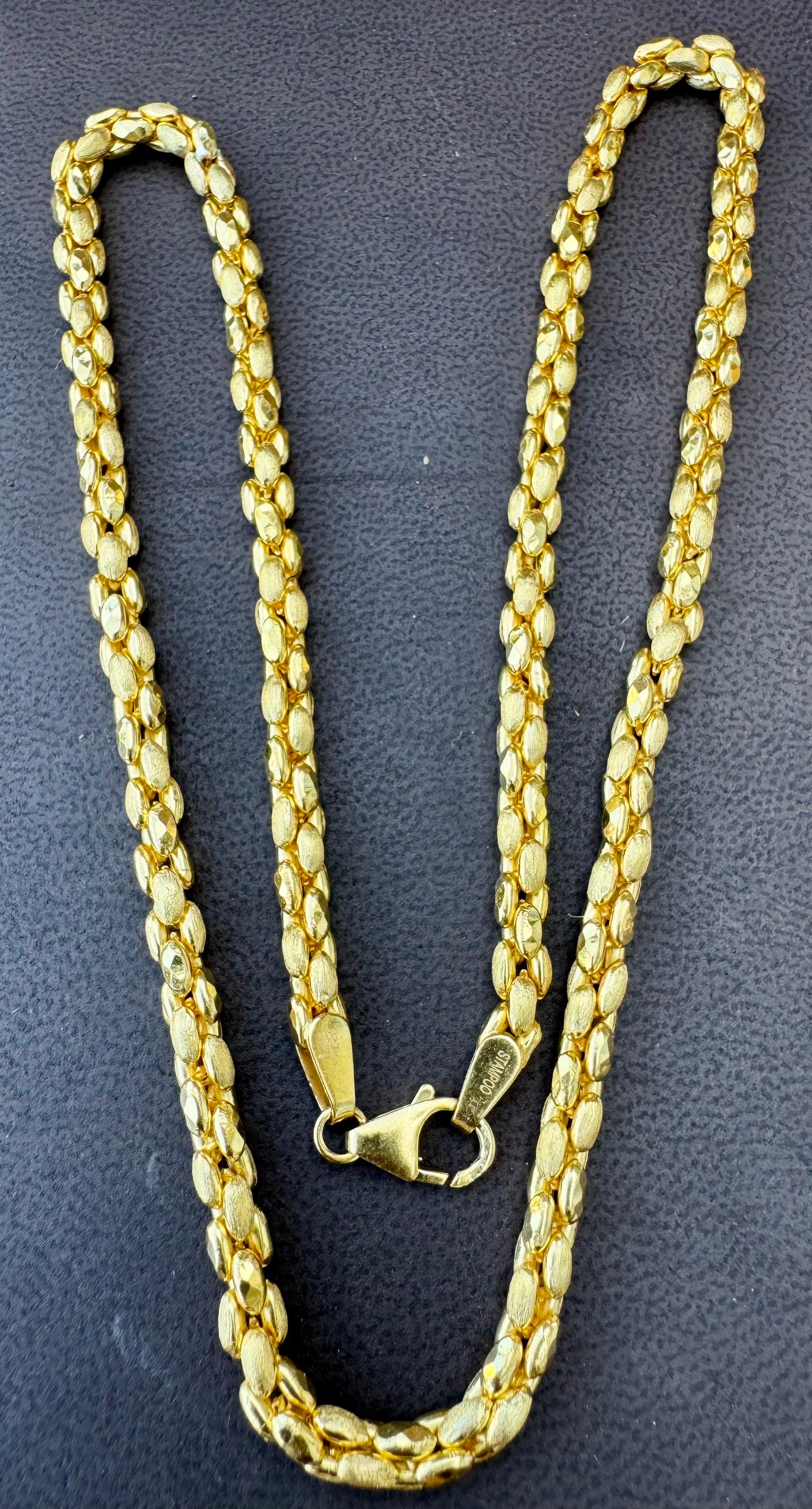 Collar vintage de oro amarillo de 22 quilates de 47,1 gm, 4,5 mm de ancho y 20 