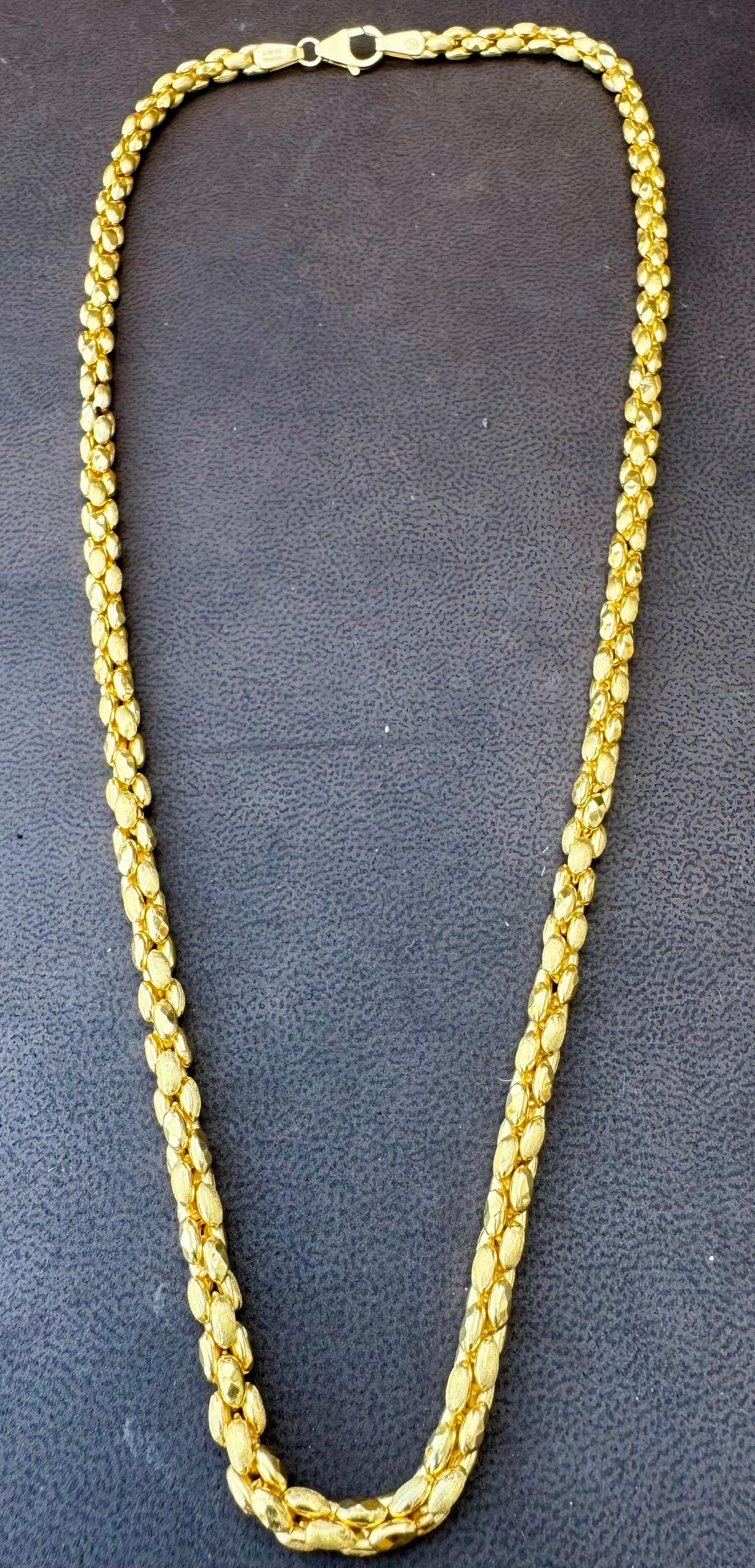 Collar vintage de oro amarillo de 22 quilates de 47,1 gm, 4,5 mm de ancho y 20 