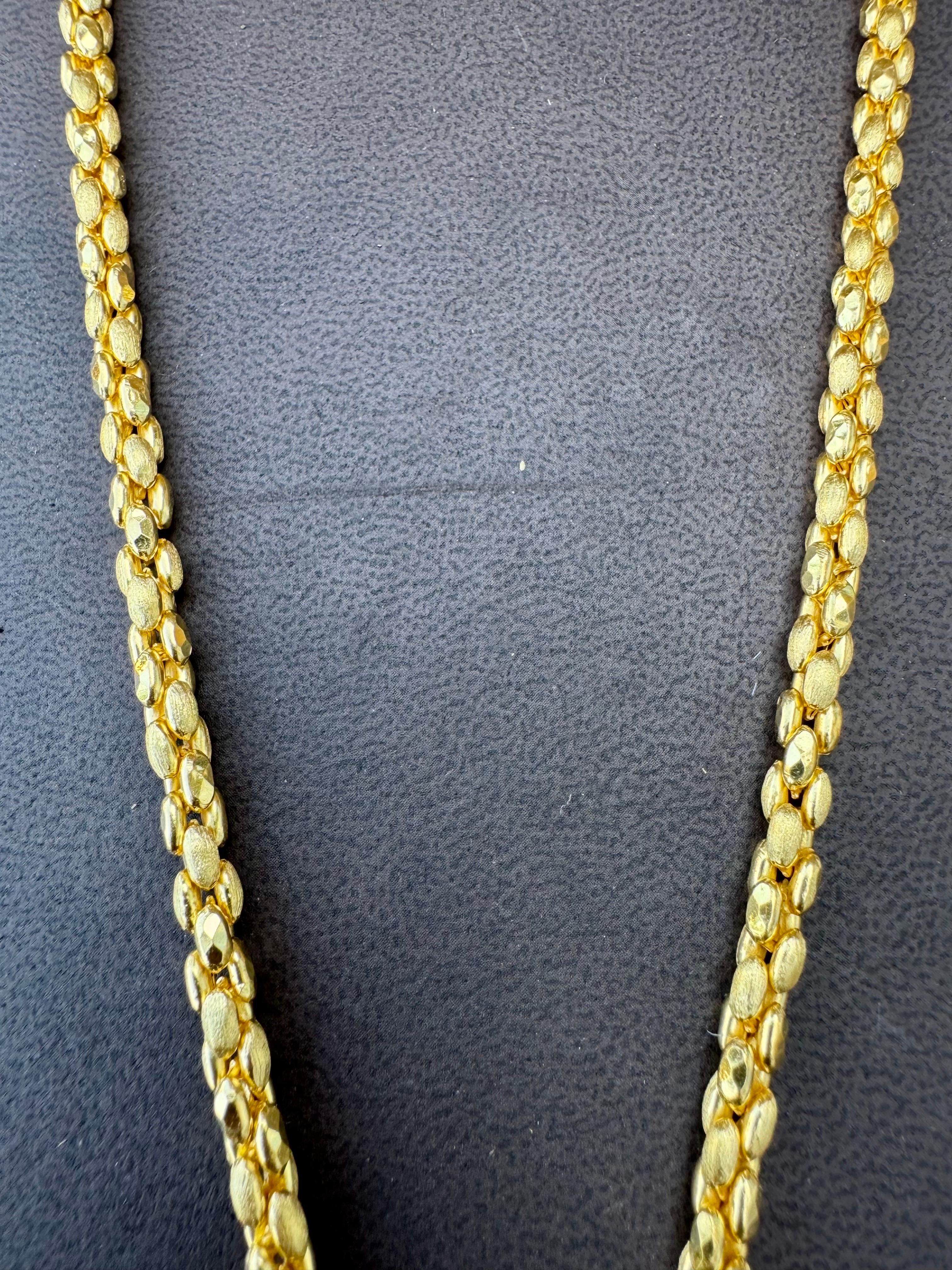 Collar vintage de oro amarillo de 22 quilates de 47,1 gm, 4,5 mm de ancho y 20 