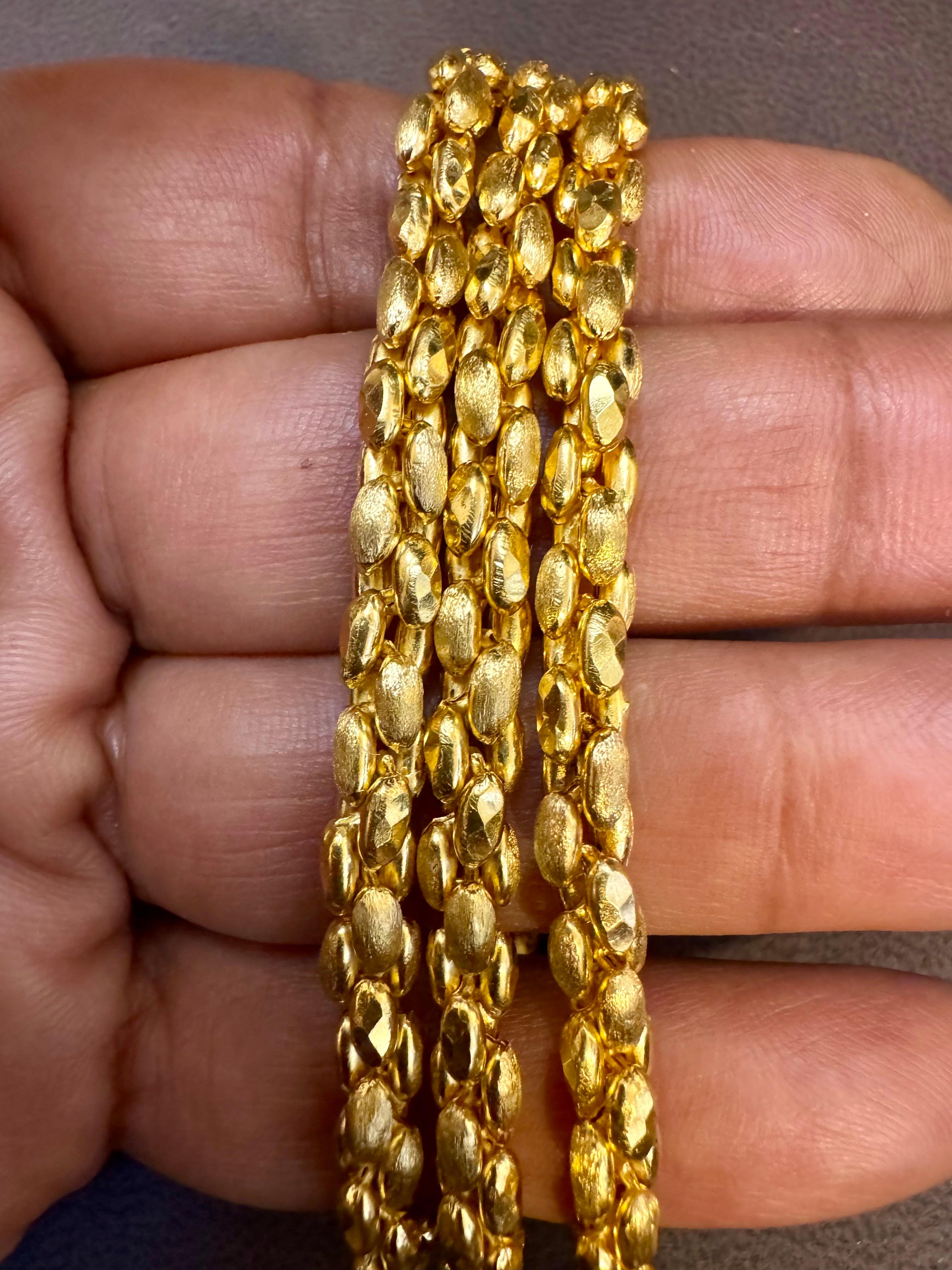 Collar vintage de oro amarillo de 22 quilates de 47,1 gm, 4,5 mm de ancho y 20 