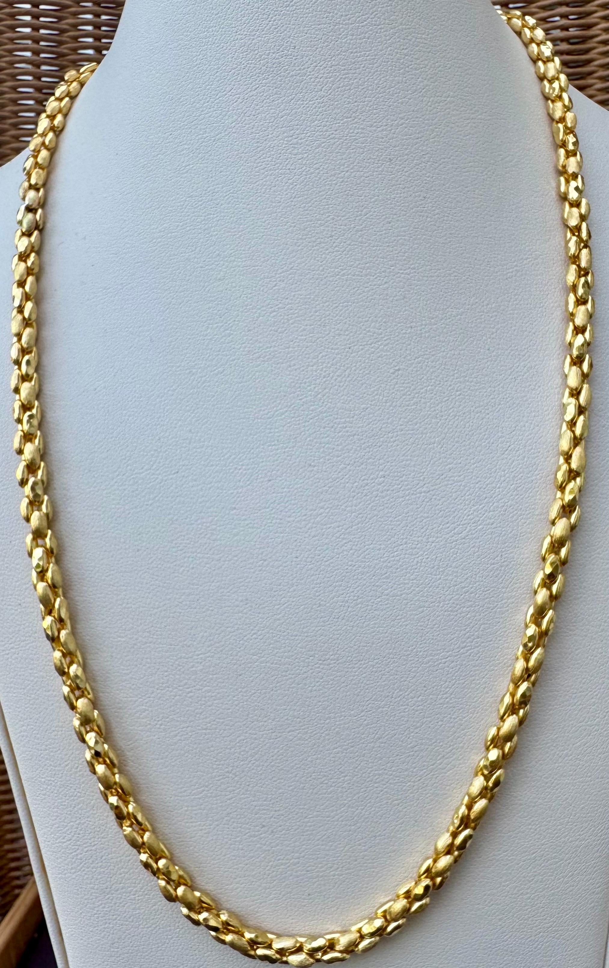Collar vintage de oro amarillo de 22 quilates de 47,1 gm, 4,5 mm de ancho y 20 