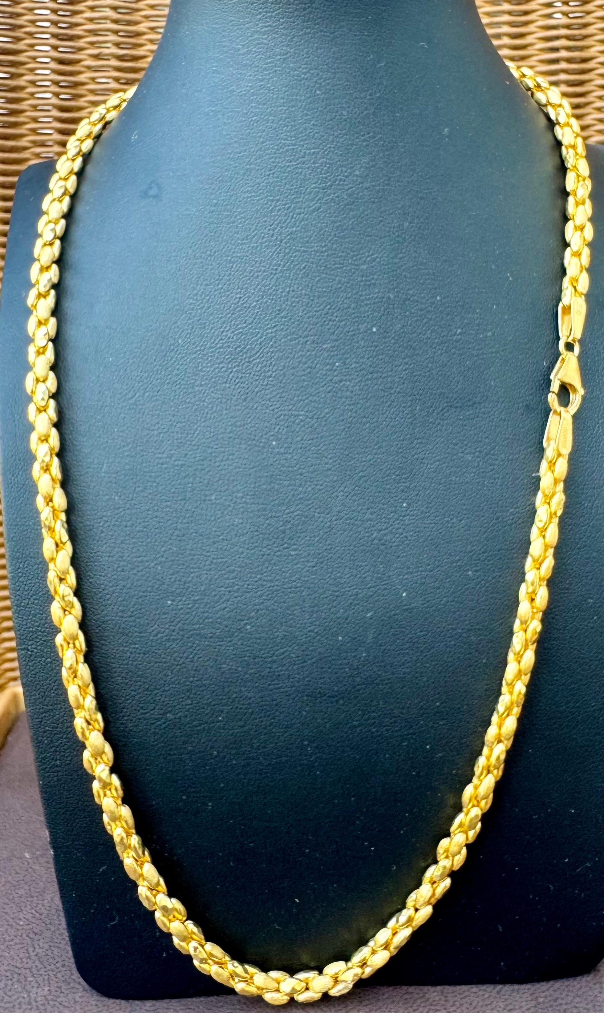 Femenino o masculino Collar vintage de oro amarillo de 22 quilates de 47,1 gm, 4,5 mm de ancho y 20 