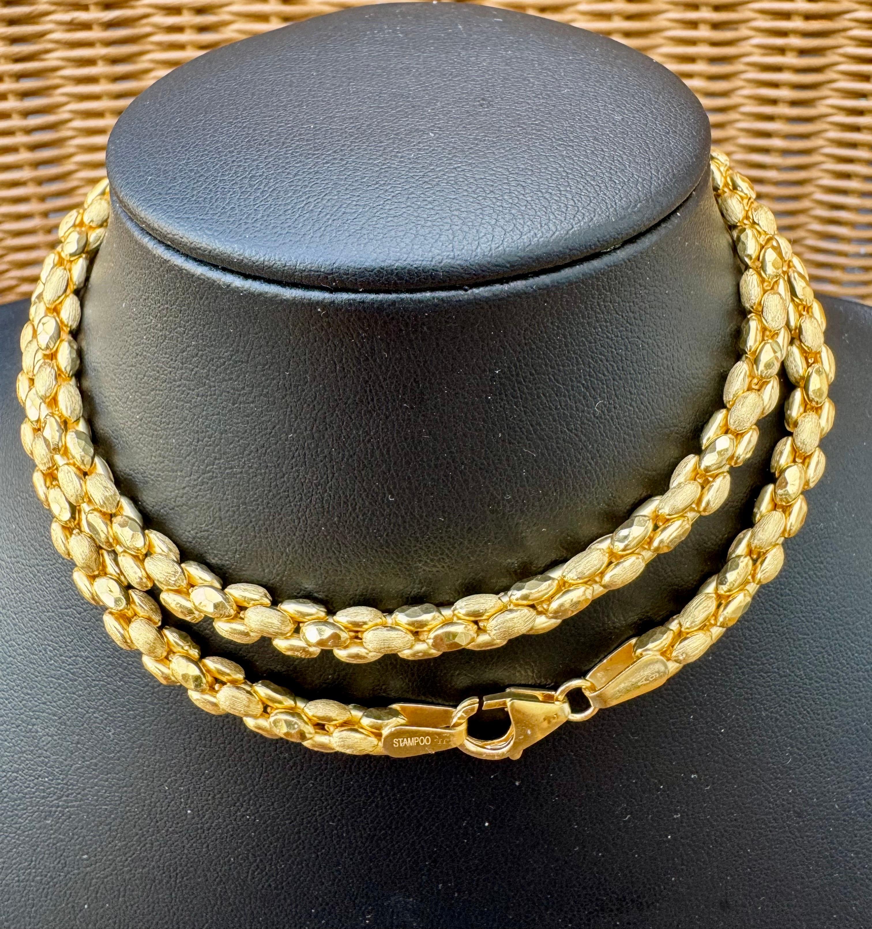 Collar vintage de oro amarillo de 22 quilates de 47,1 gm, 4,5 mm de ancho y 20 
