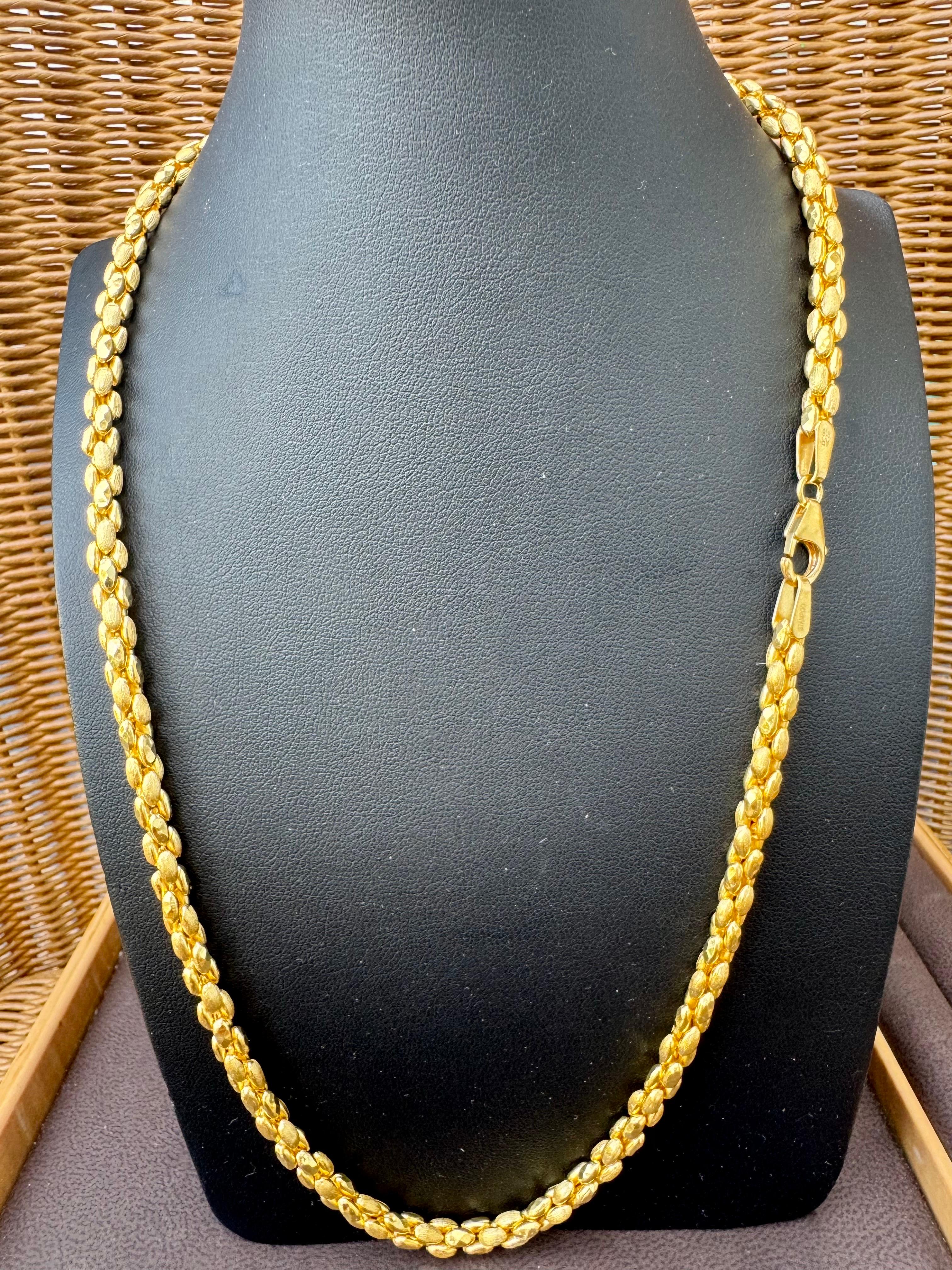 Collar vintage de oro amarillo de 22 quilates de 47,1 gm, 4,5 mm de ancho y 20 