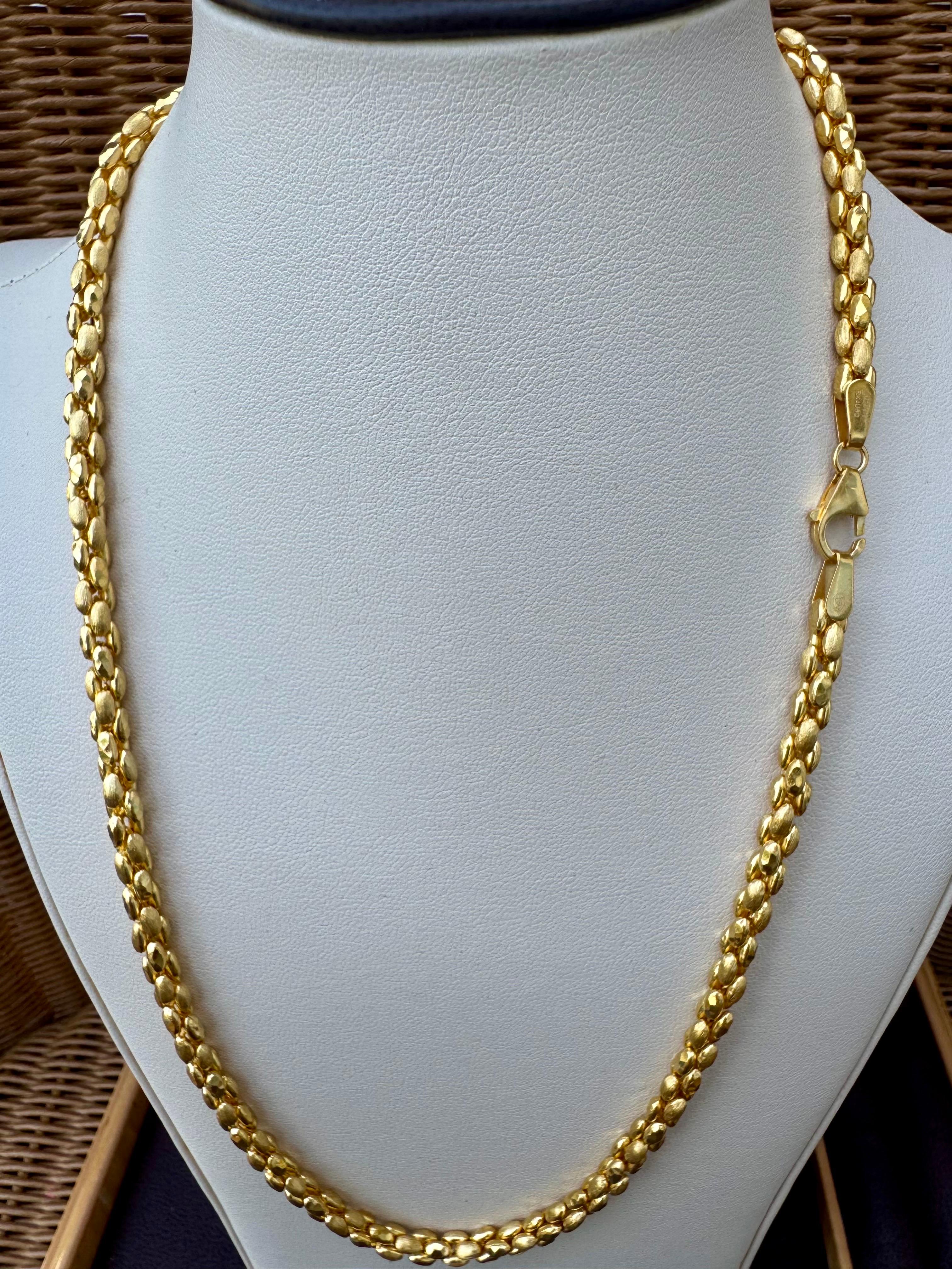 Collar vintage de oro amarillo de 22 quilates de 47,1 gm, 4,5 mm de ancho y 20 