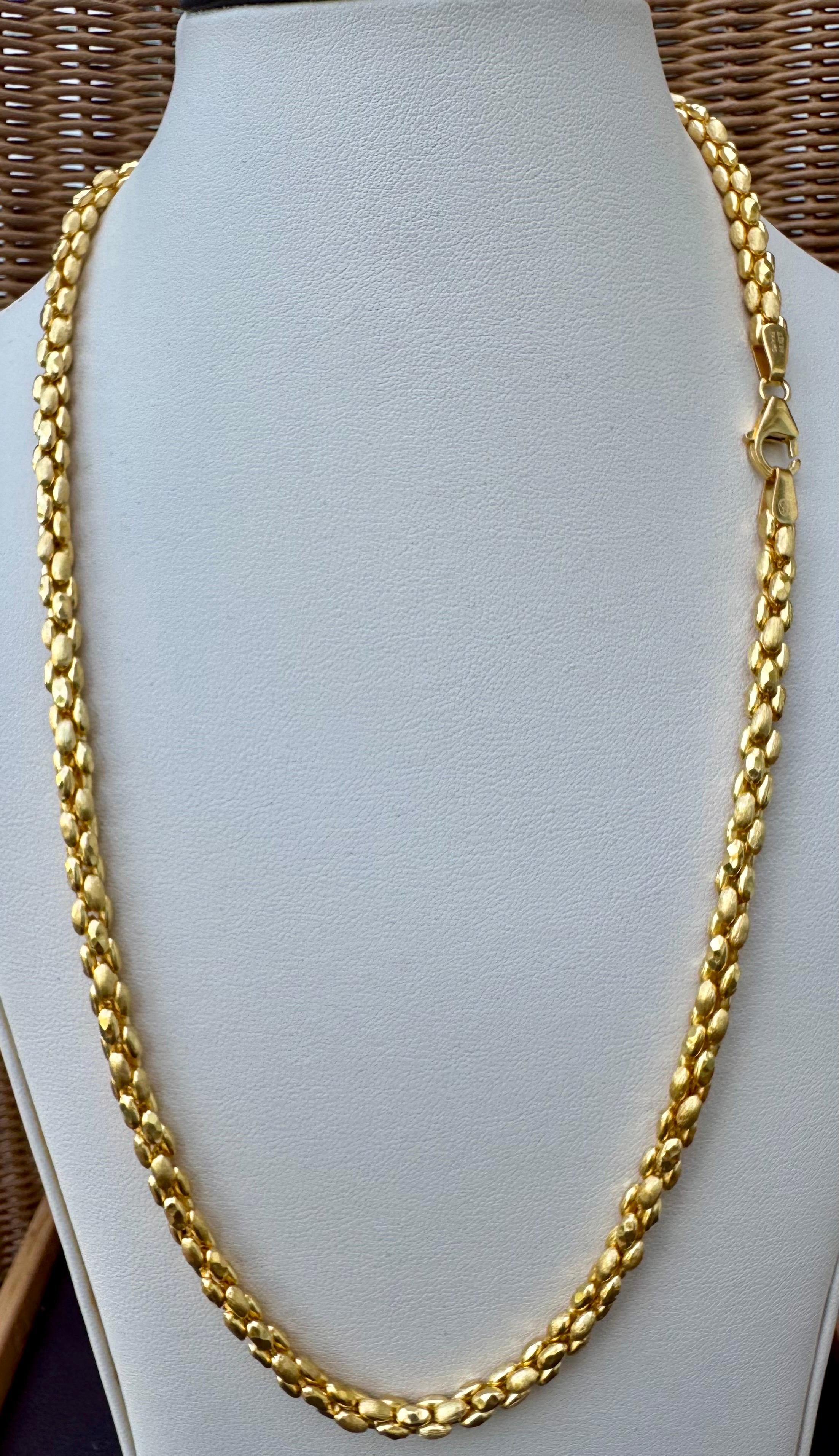 Collar vintage de oro amarillo de 22 quilates de 47,1 gm, 4,5 mm de ancho y 20 