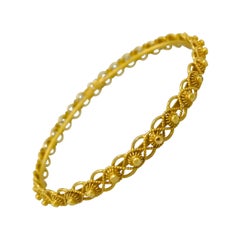 Bracelet jonc vintage en or jaune 22 carats