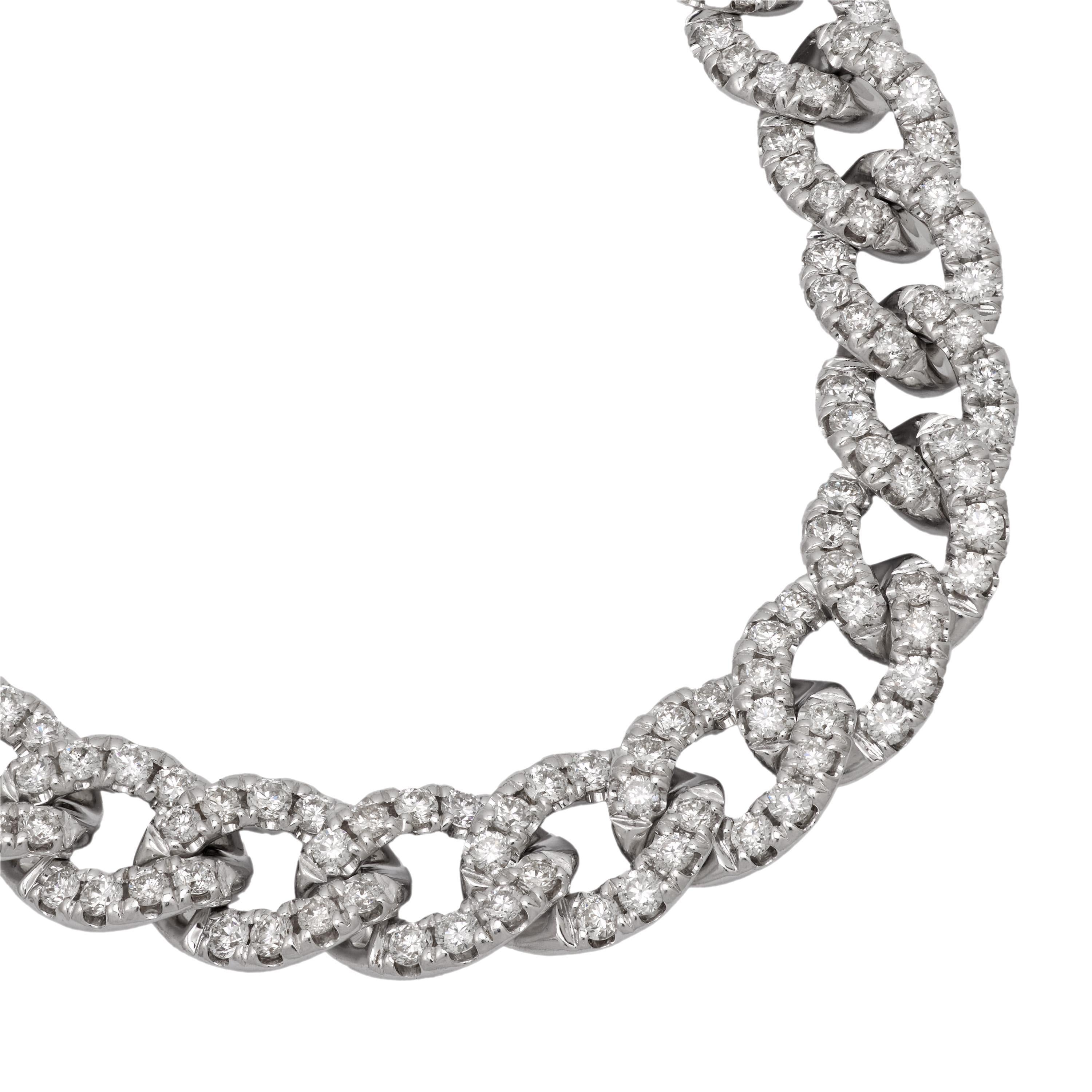 Moderne Vintage 2.20 carat diamant 14k or blanc bracelet tressé en vente