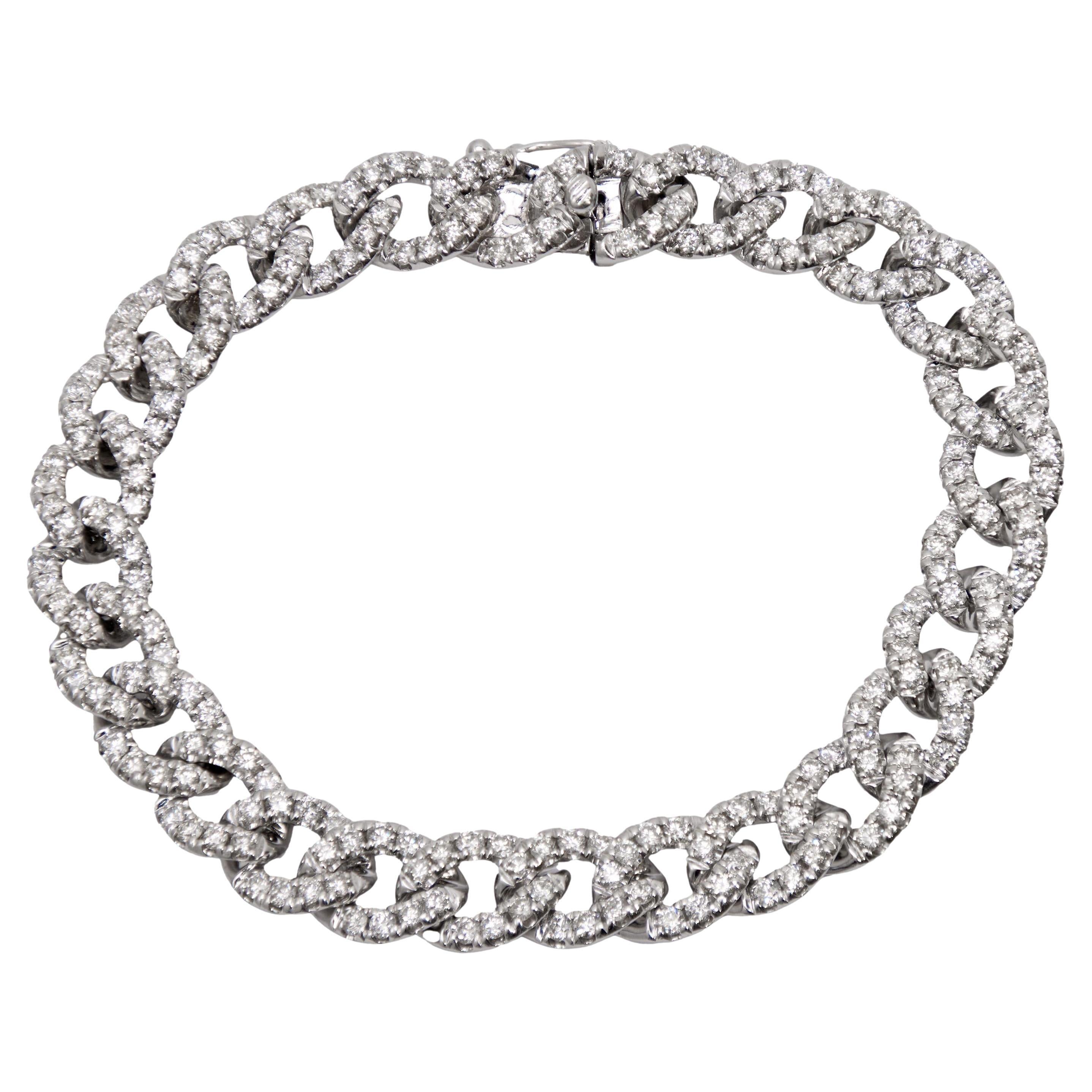Vintage 2.20 carat diamant 14k or blanc bracelet tressé en vente
