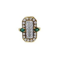 Vintage 2.20 Carat Diamond and Emerald Ring