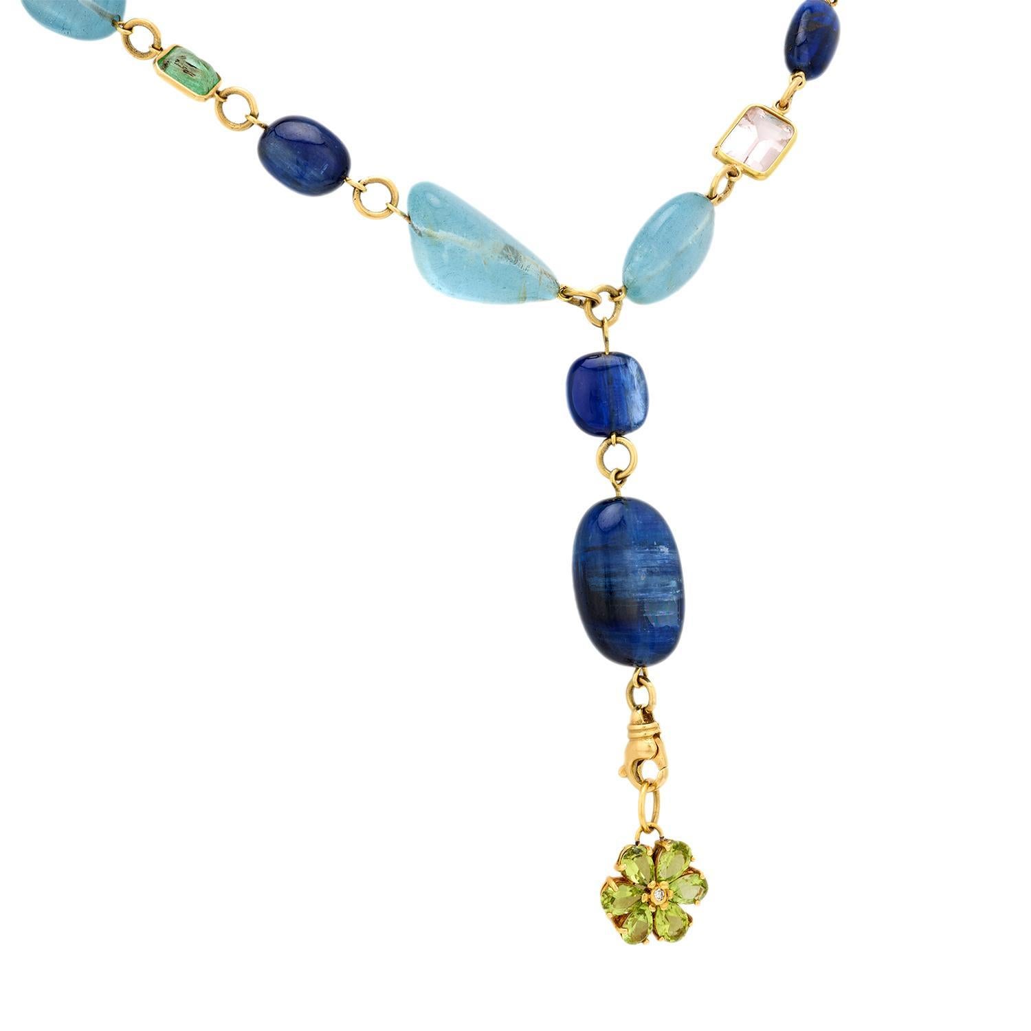 Moderne Collier vintage en or jaune 18 carats, poids total de 220 carats en vente
